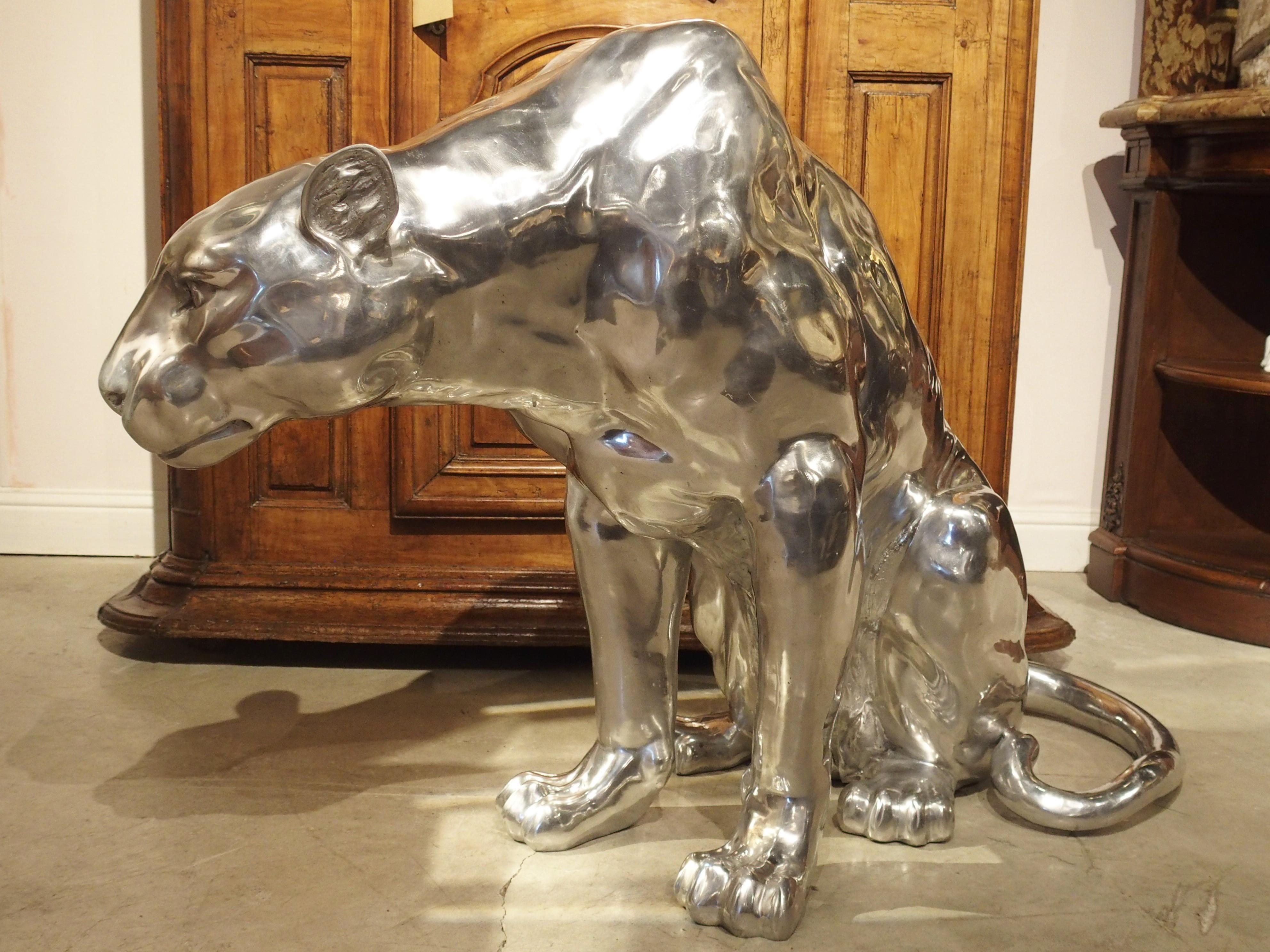 Life-Sized Aluminum Panther by French Sculptor Christian Maas 4