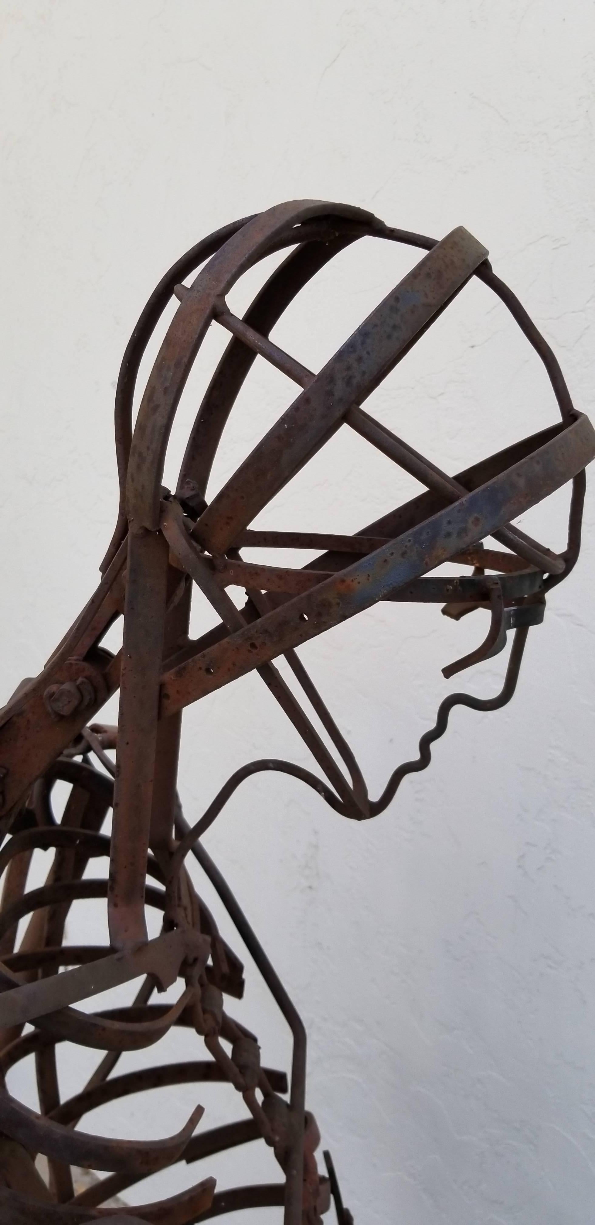 Industrial Life-Sized Assemblage Iron Figural Sculpture