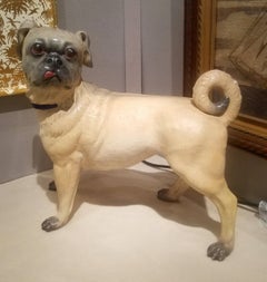 Life-Sized Austrian Pottery Figure of a Pug, circa 1860-1880