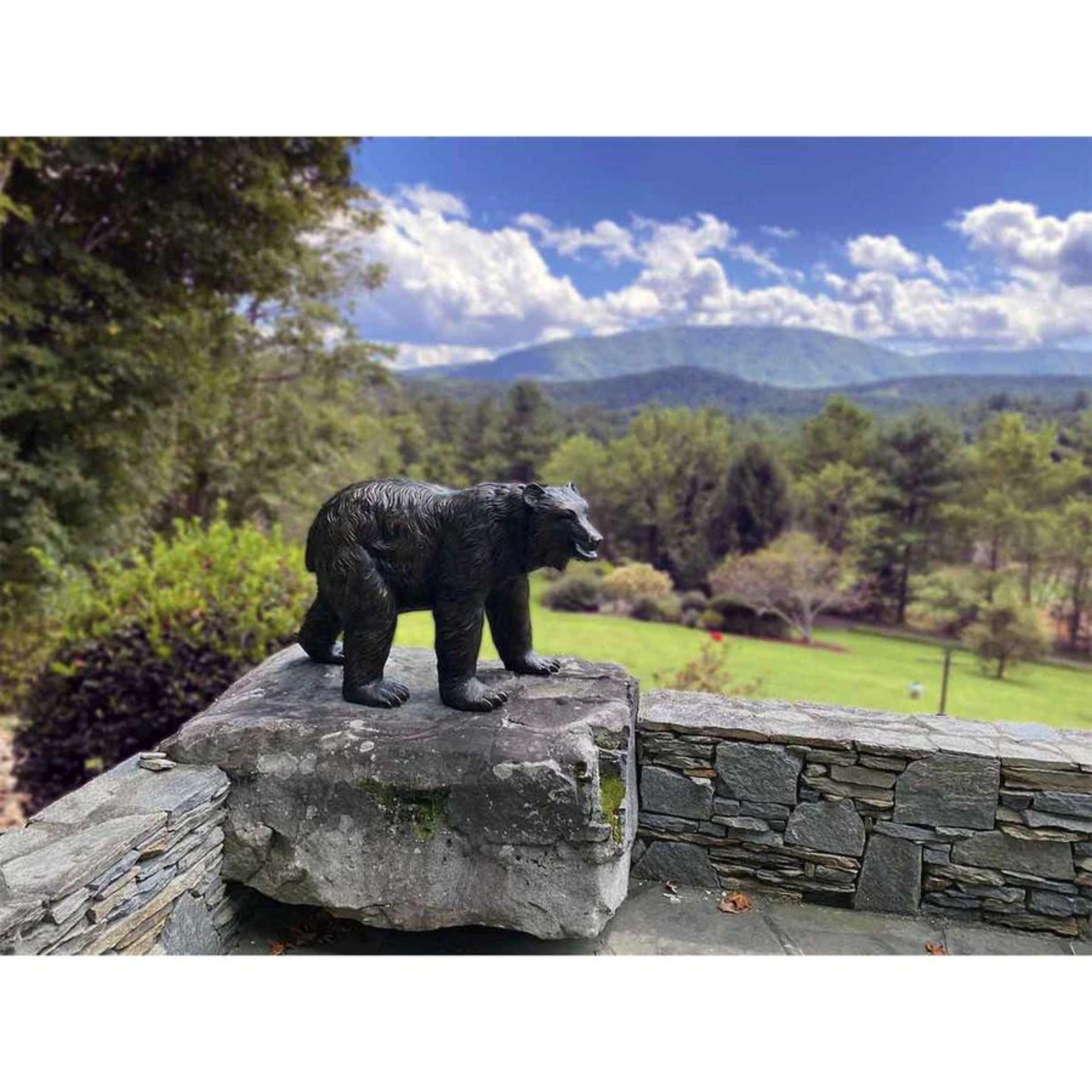 Cast Life-Sized Bronze Bear Sculpture For Sale