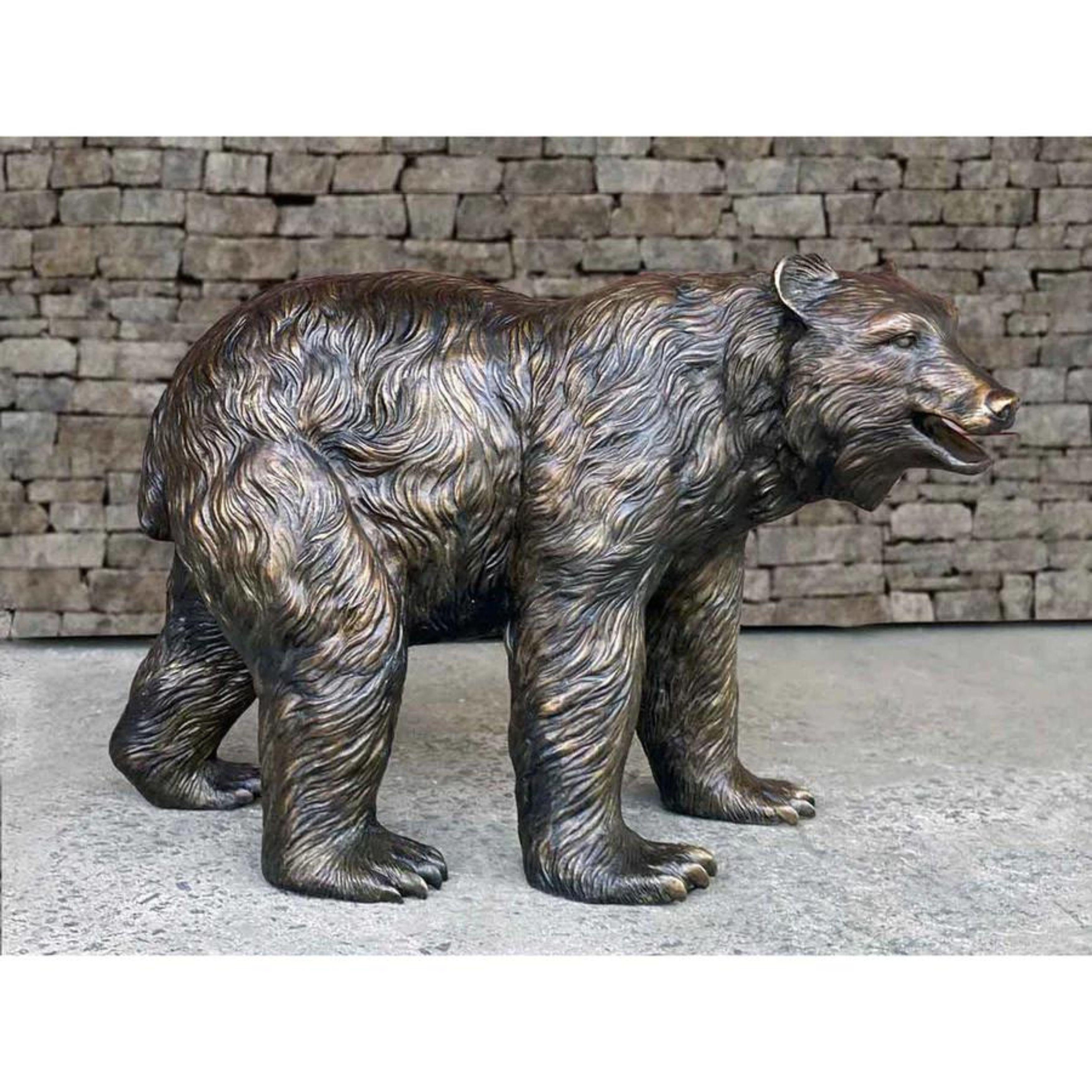 Life-Sized Bronze Bear Sculpture For Sale 1