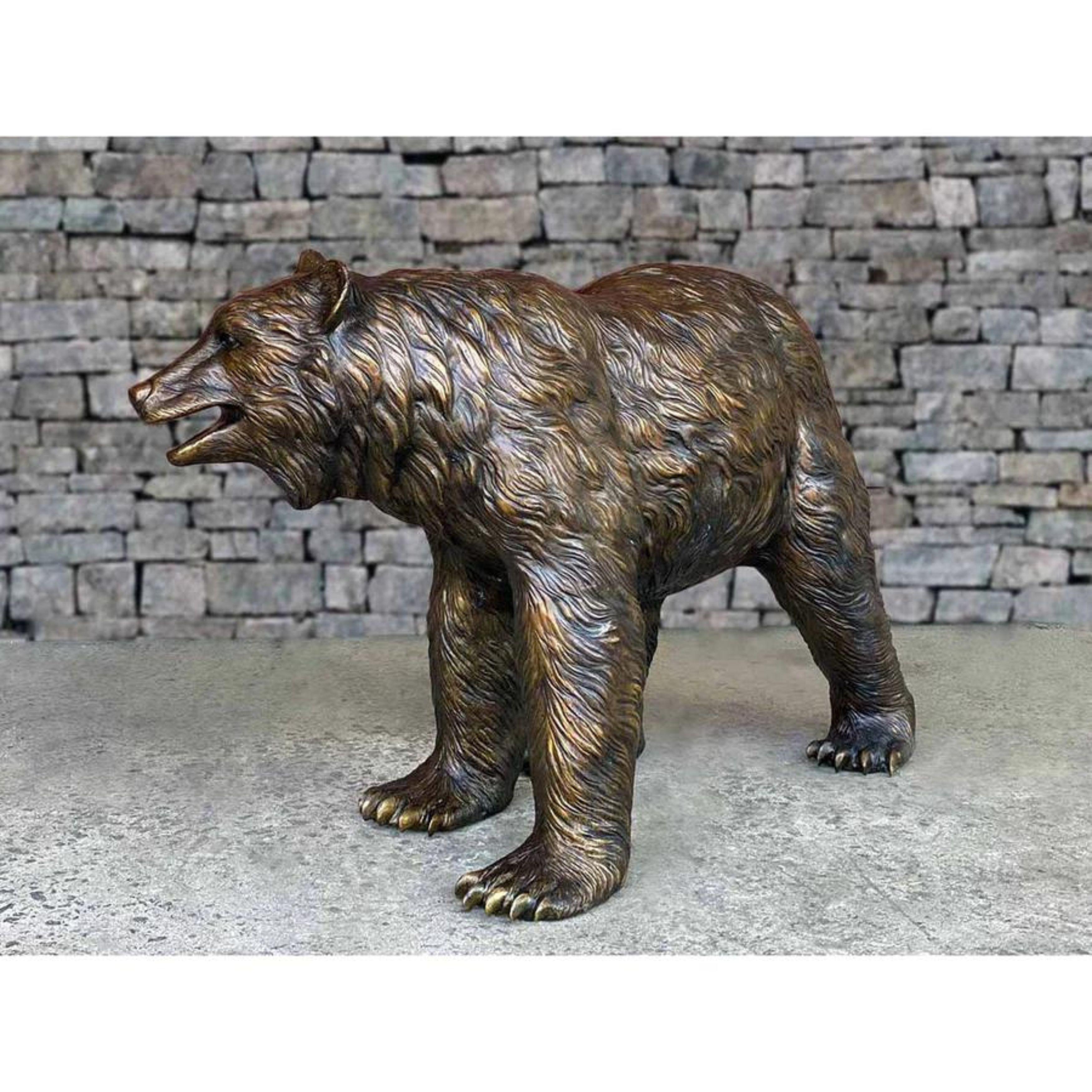 Life-Sized Bronze Bear Sculpture For Sale 3