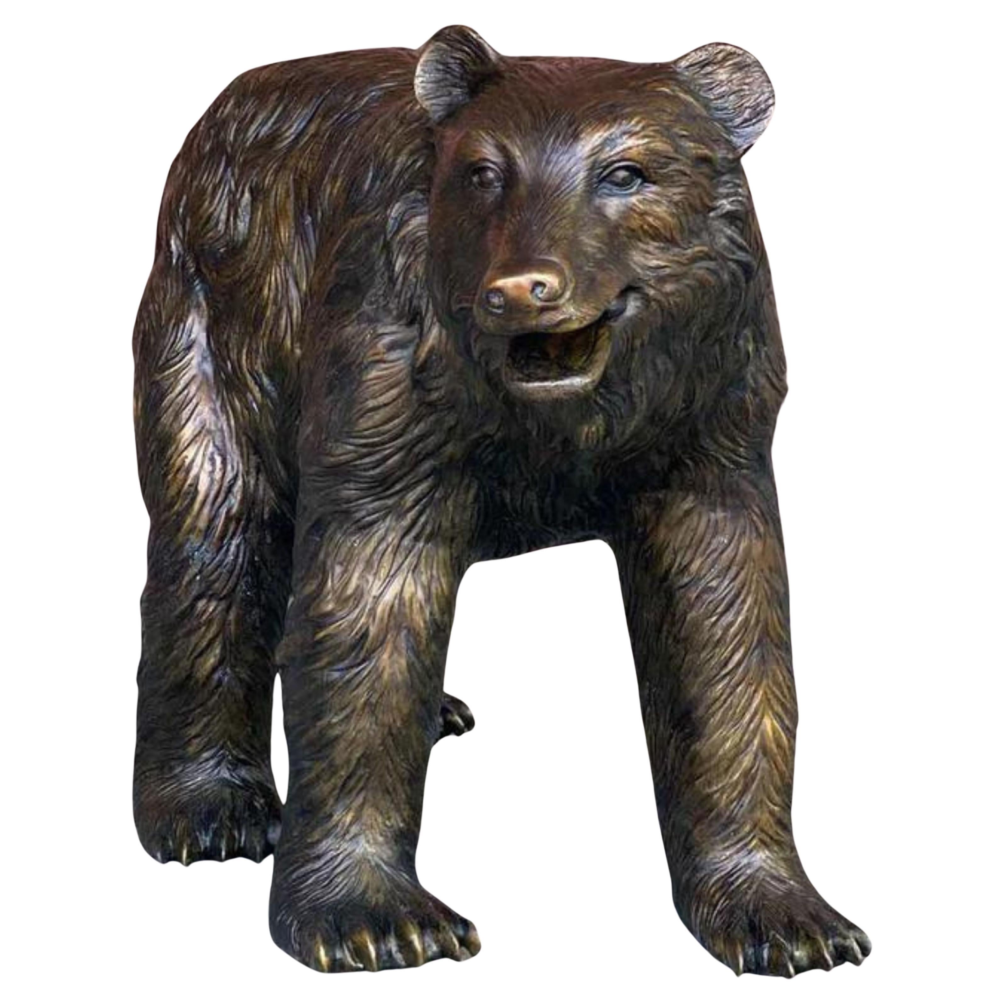 Life-Sized Bronze Bear Sculpture