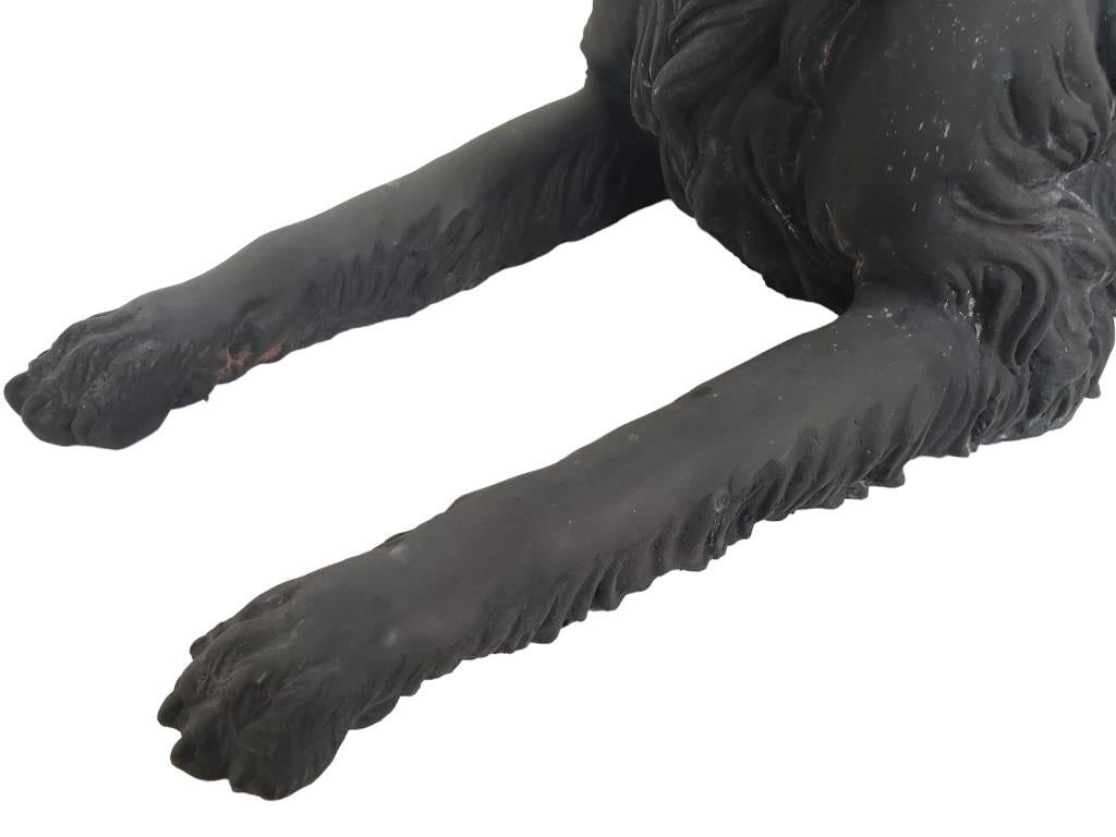 Mid-Century Modern Life Sized Bronze Dog Sculpture For Sale