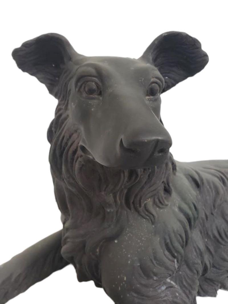 Américain Sculpture de chien en bronze grandeur nature en vente