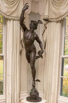 Französischer Künstler, lebensgroße Statue der Hermes, Bronze, Frankreich, 18. Jahrhundert