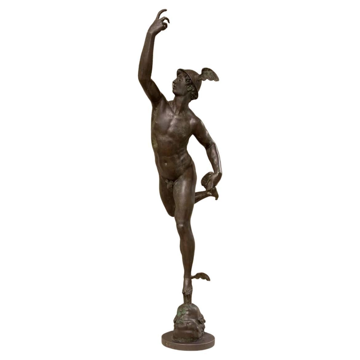 French Artist, Life-Size Statue of Hermes, Bronze, France, 18th Century For Sale