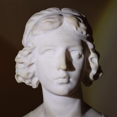 Life Sized Classical Marble Bust Of A Woman Signed Prof. Oragelli Sardelli C1880