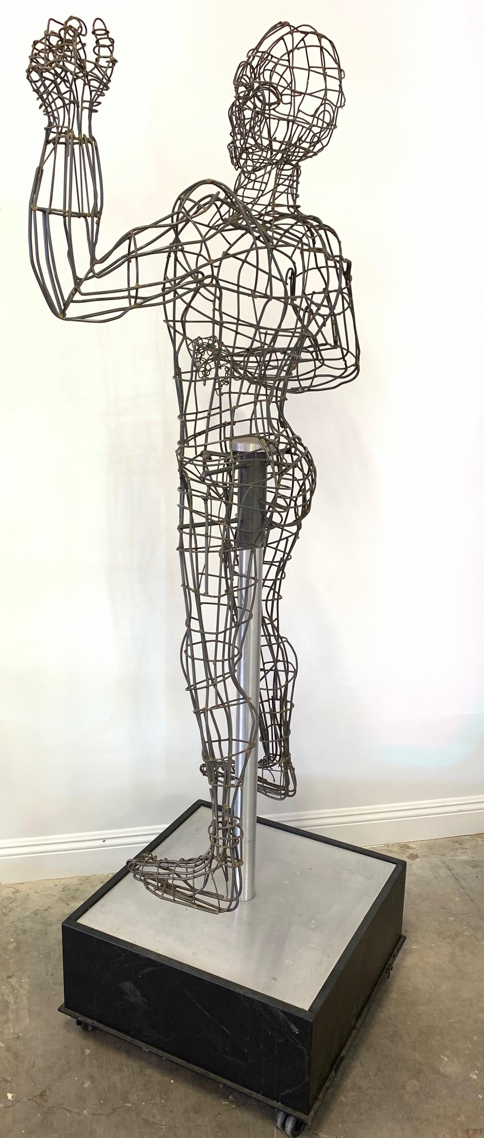 Life-Sized Figural Wire Sculpture by Bruce Gray For Sale 2