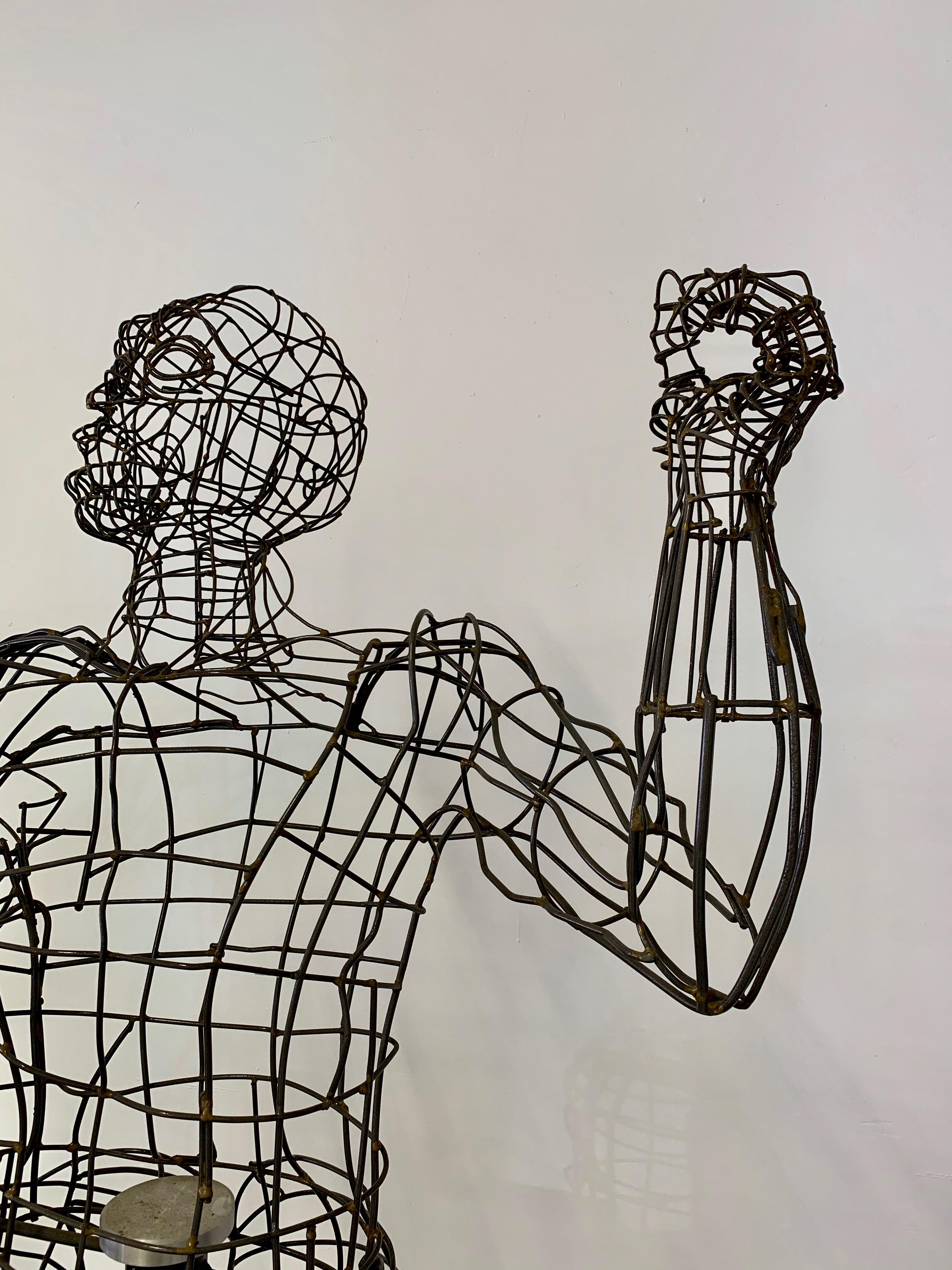 Life-Sized Figural Wire Sculpture by Bruce Gray For Sale 4