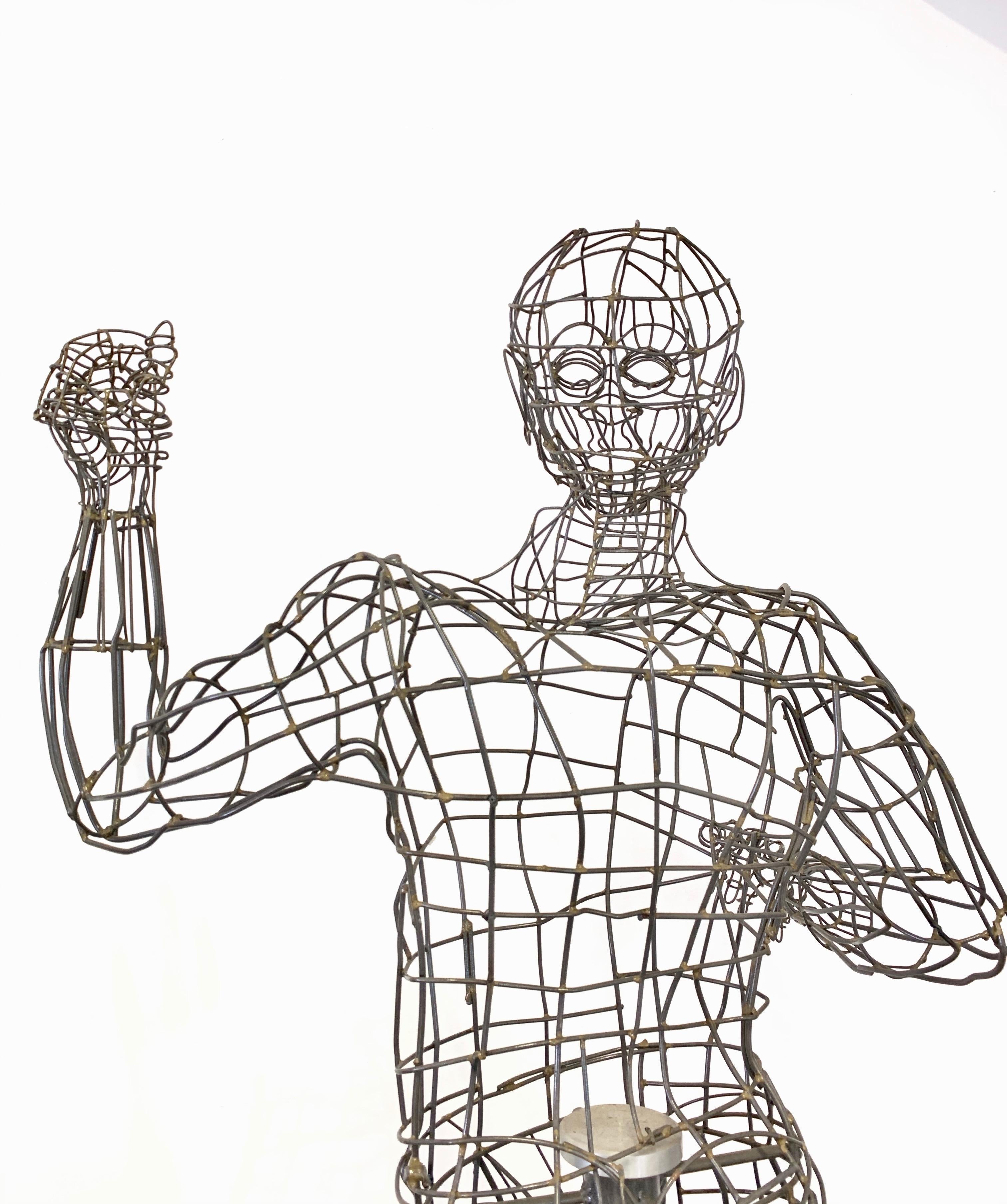 Life-Sized Figural Wire Sculpture by Bruce Gray For Sale 5