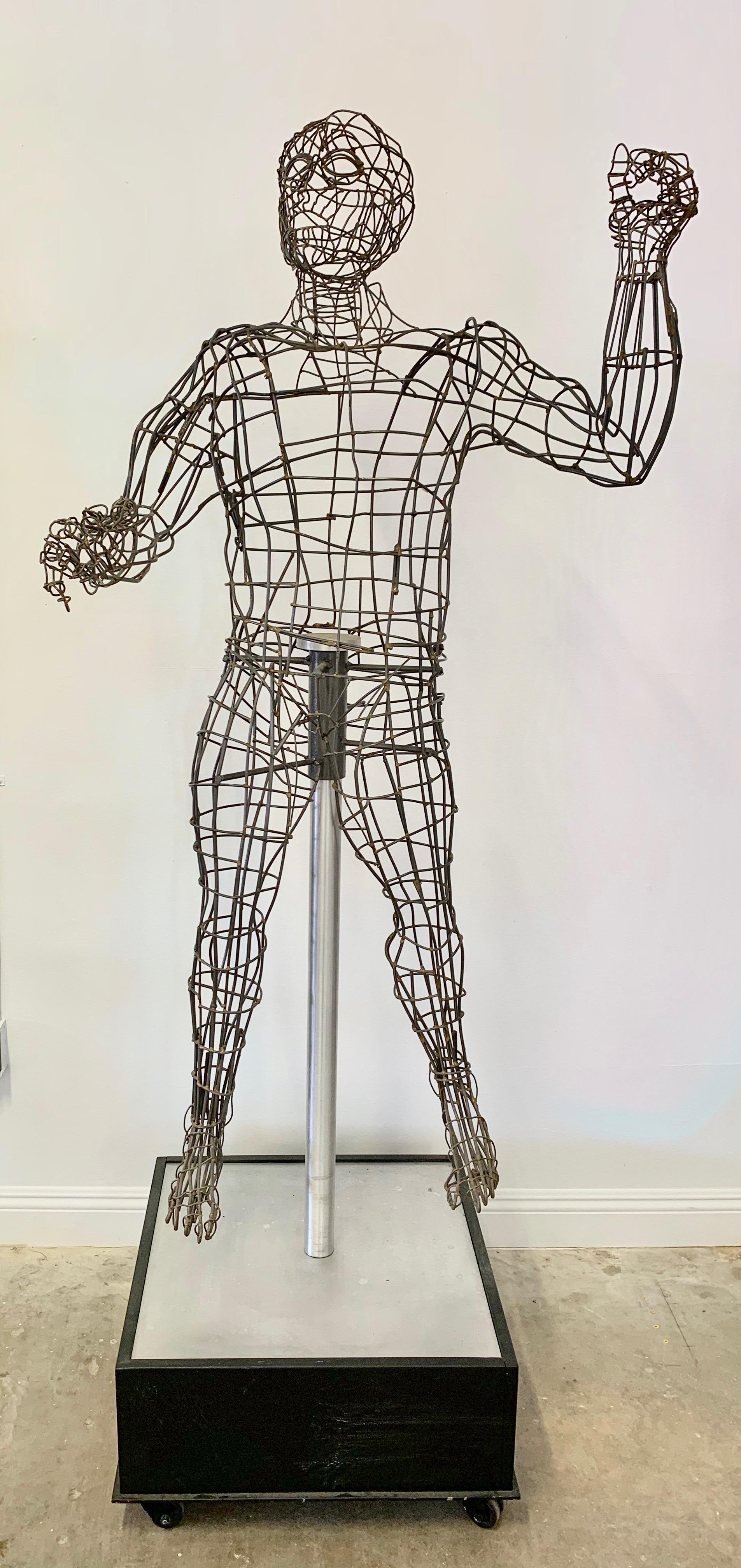 Life-Sized Figural Wire Sculpture by Bruce Gray For Sale 6