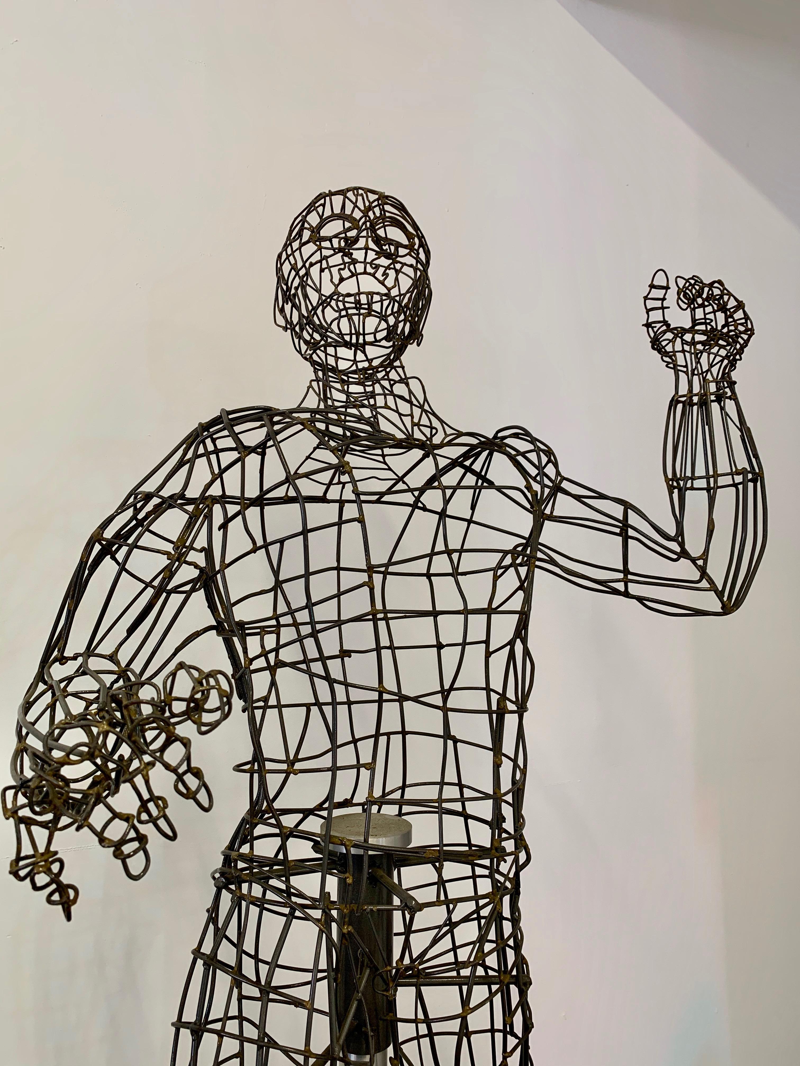 American Life-Sized Figural Wire Sculpture by Bruce Gray For Sale