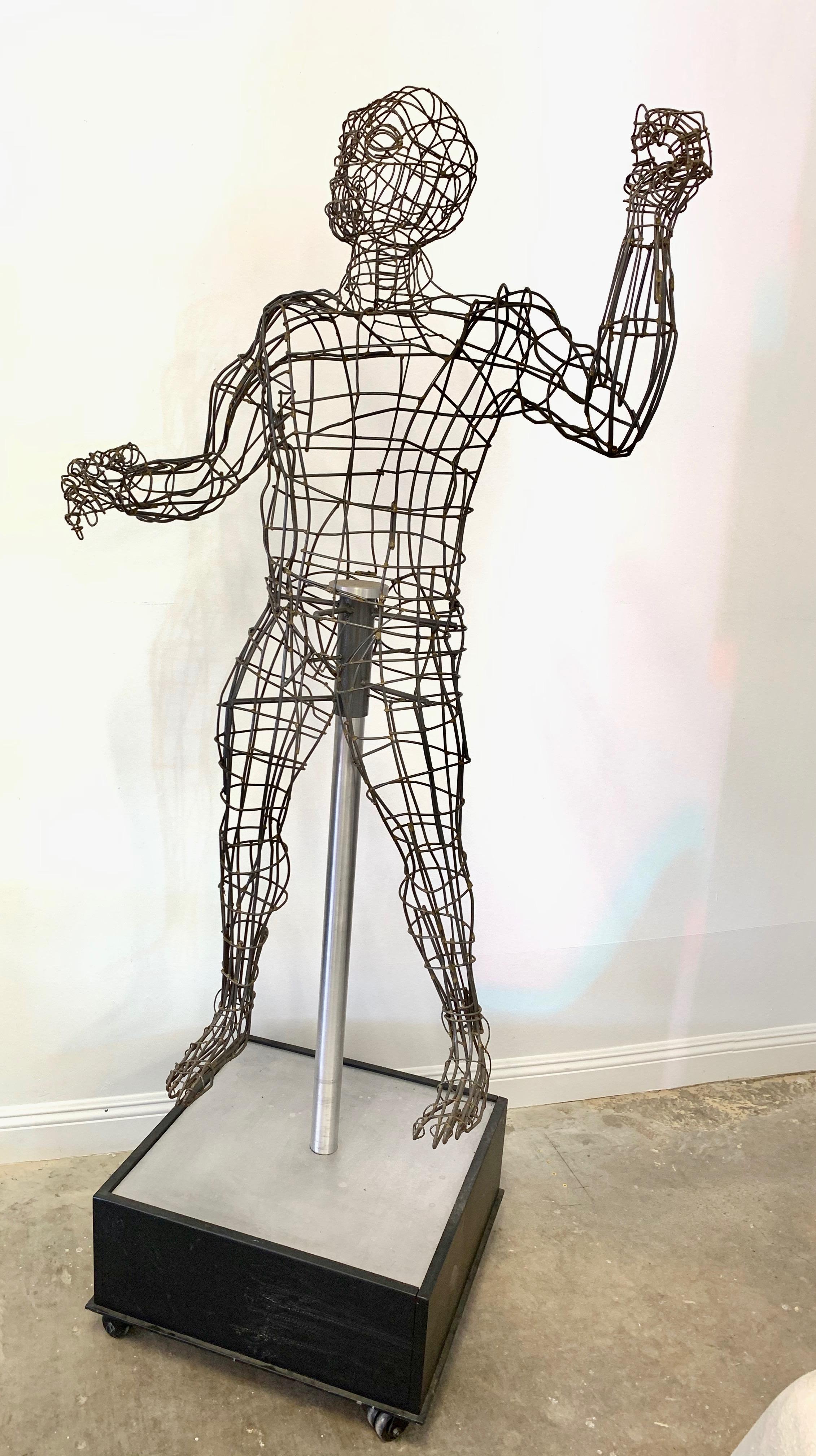 Life-Sized Figural Wire Sculpture by Bruce Gray In Excellent Condition For Sale In Los Angeles, CA