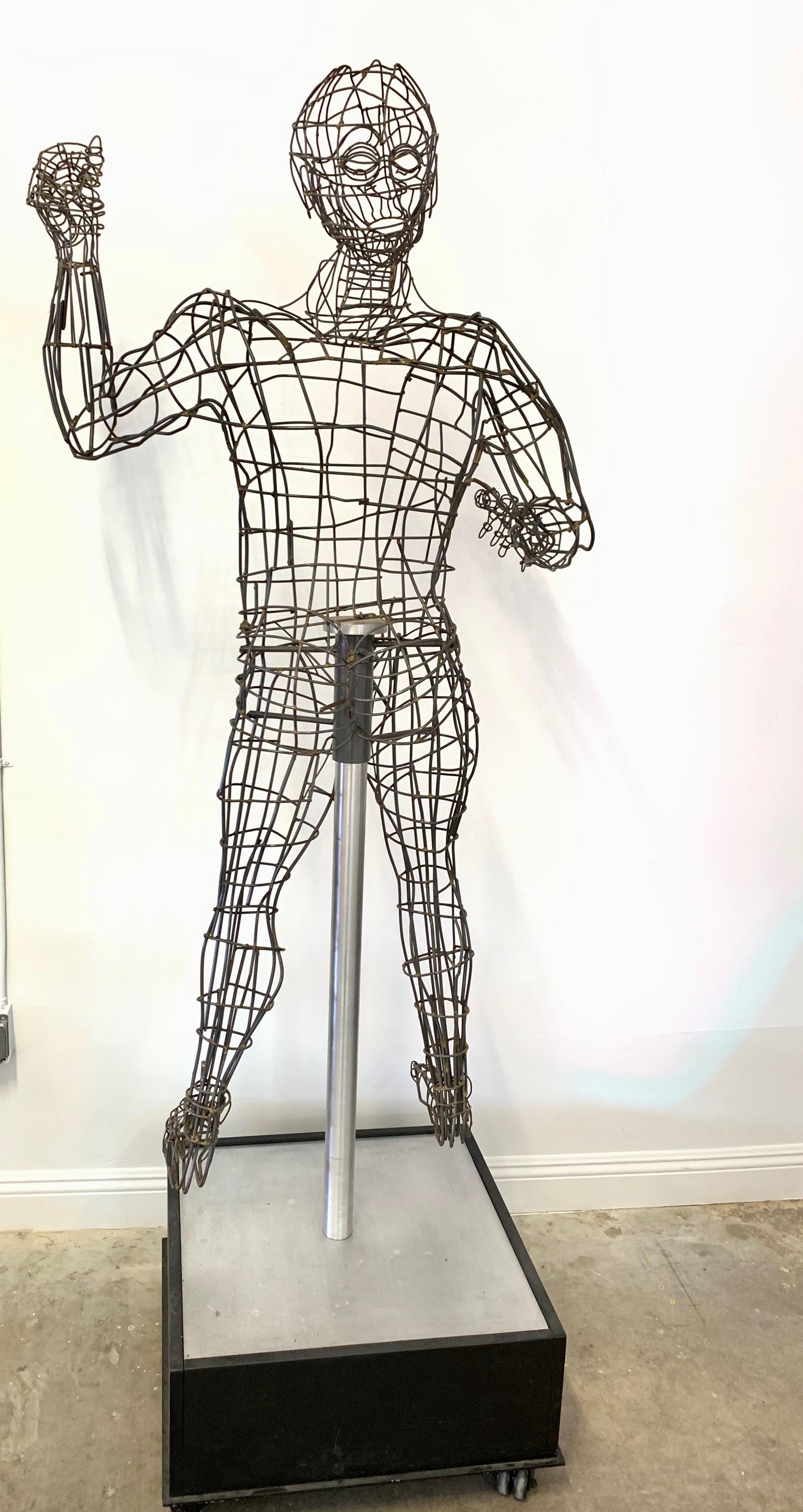 Life-Sized Figural Wire Sculpture by Bruce Gray For Sale 1