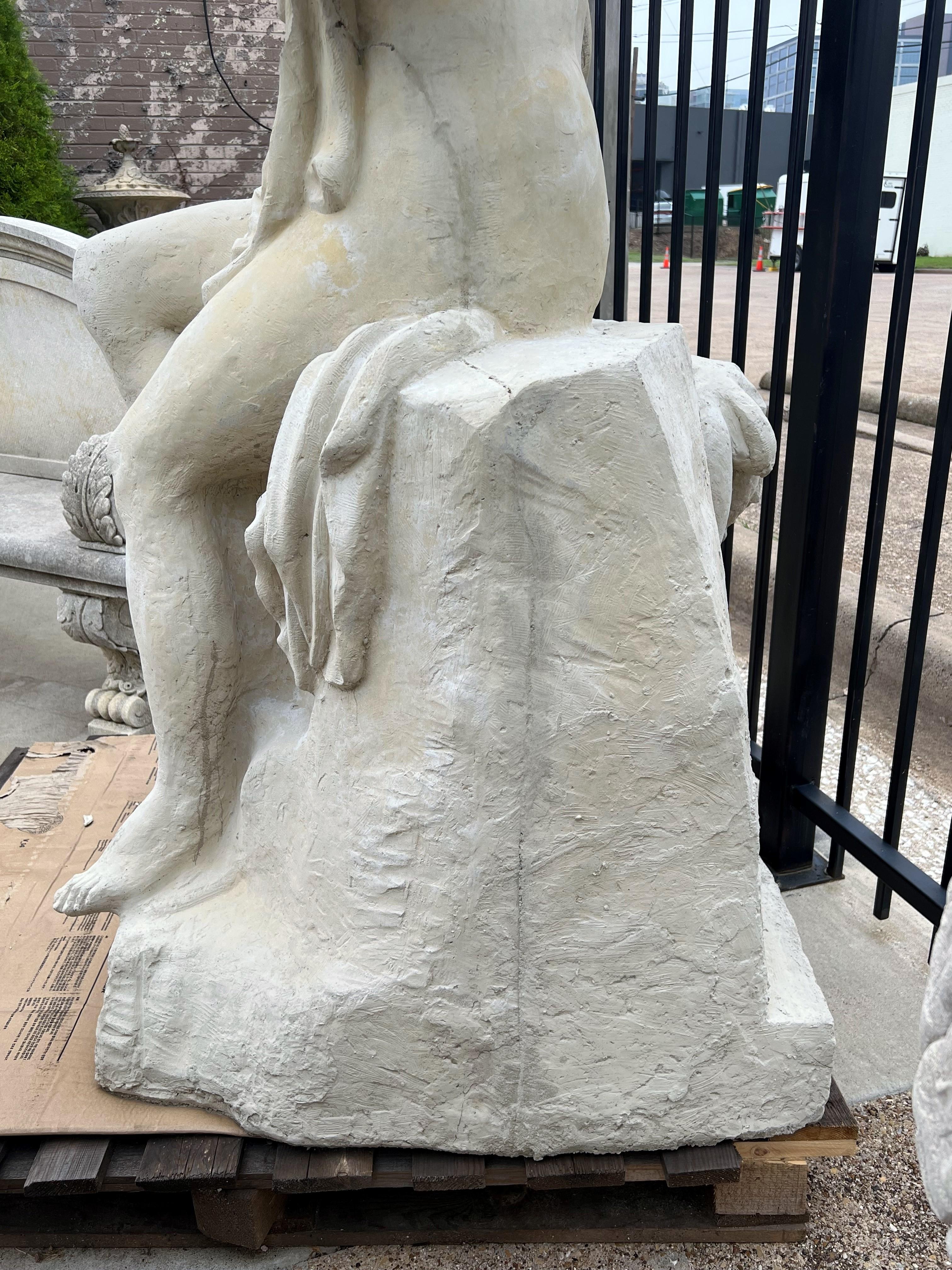Neoclassical Life Sized Garden Statue of Amalthea and Jupiter's Goat For Sale