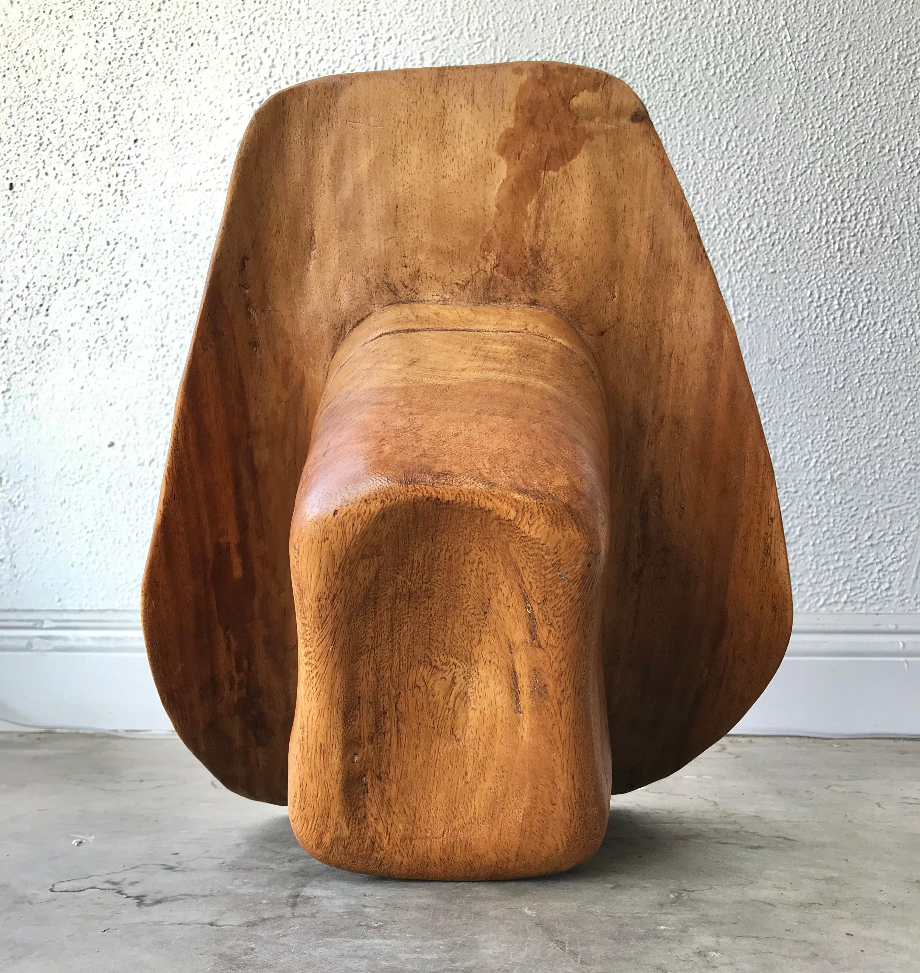 Late 20th Century Life Sized Hand Carved Wood Cowboy Hat