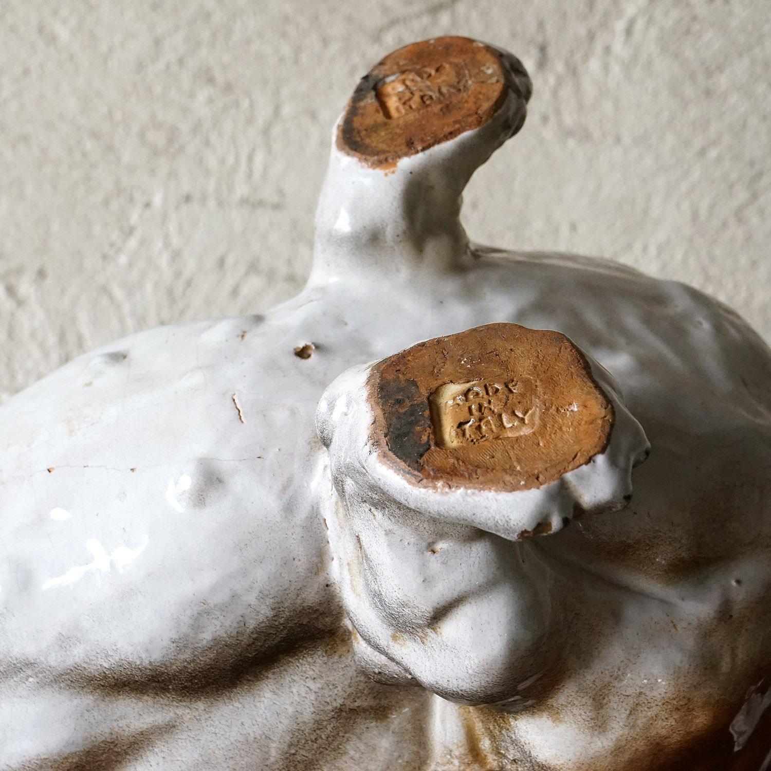 Life Sized Italian Ceramic Dachshund Sculpture, 1960s Mid Century Sausage Dog For Sale 4