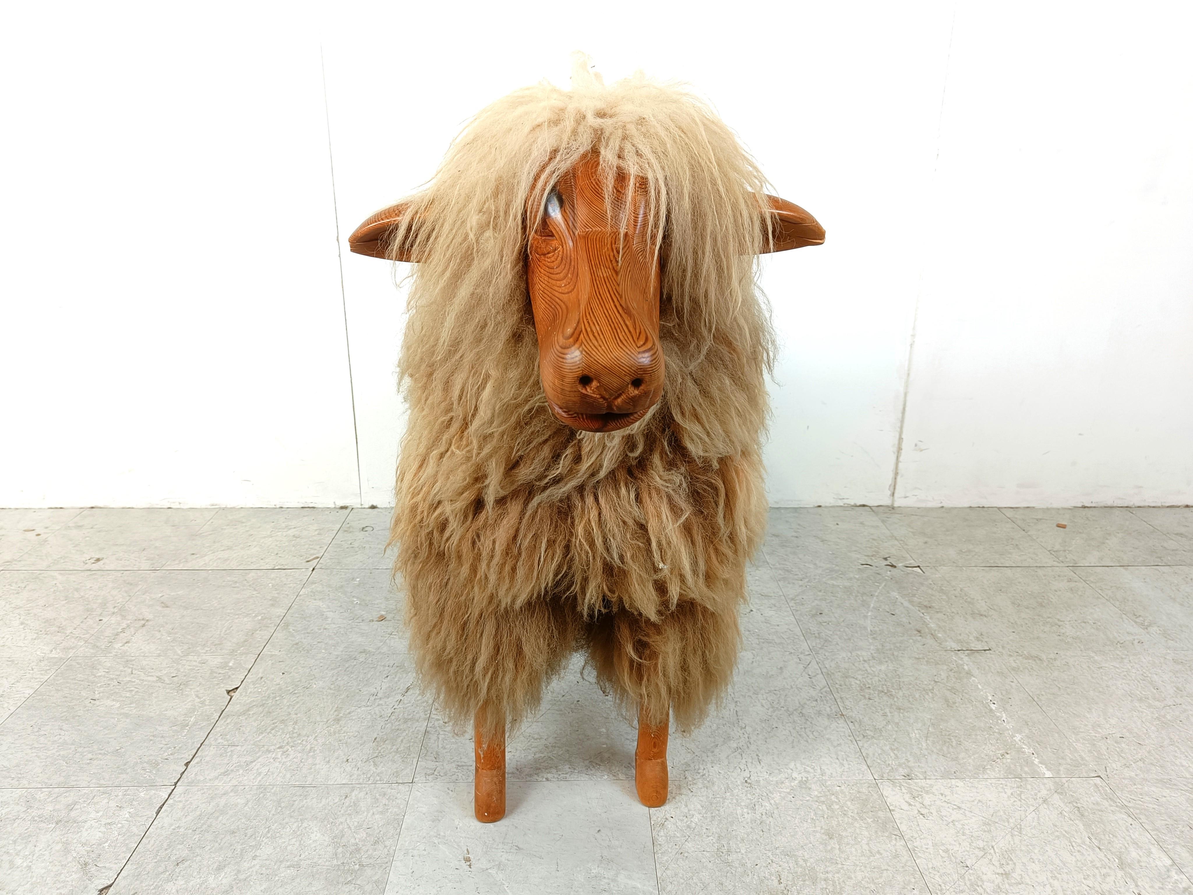 German Life sized mid century sheep, 1970s  For Sale