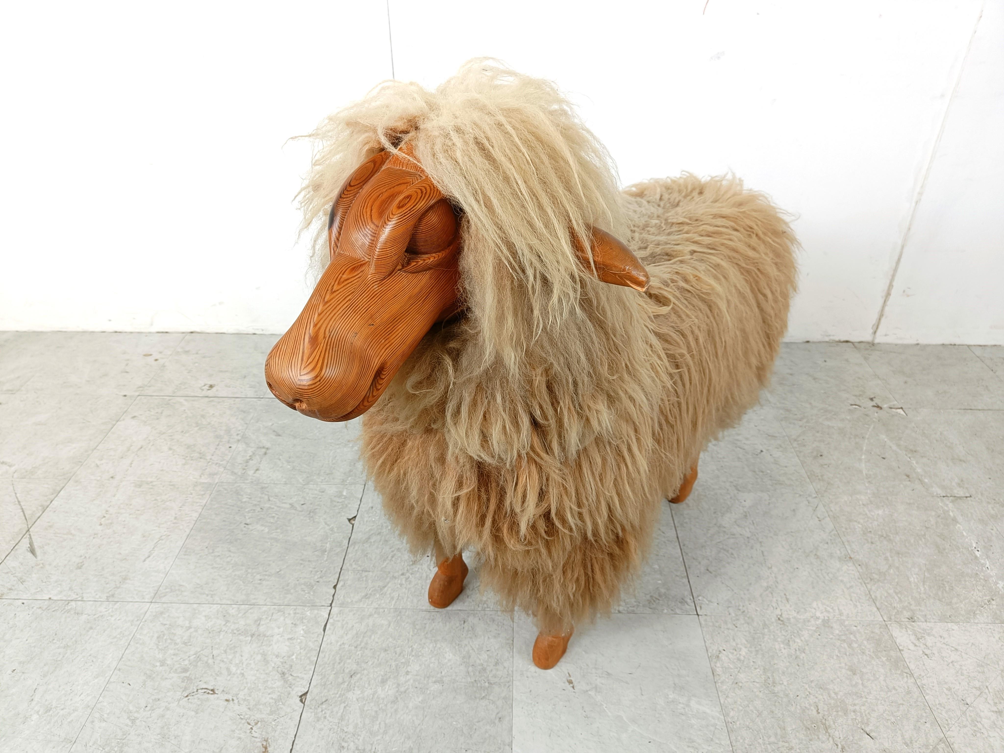Life sized mid century sheep, 1970s  In Good Condition For Sale In HEVERLEE, BE