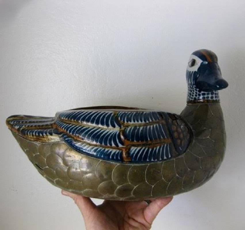 vintage ceramic duck planter