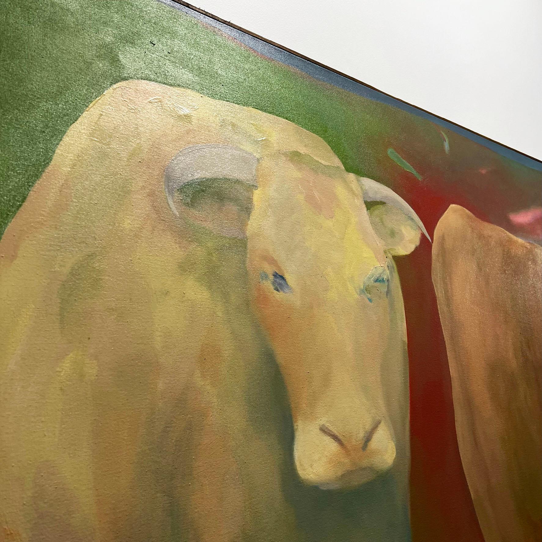 Life-Sized Post Modern Pastoral Painting by Pat Monson d. 1981 2
