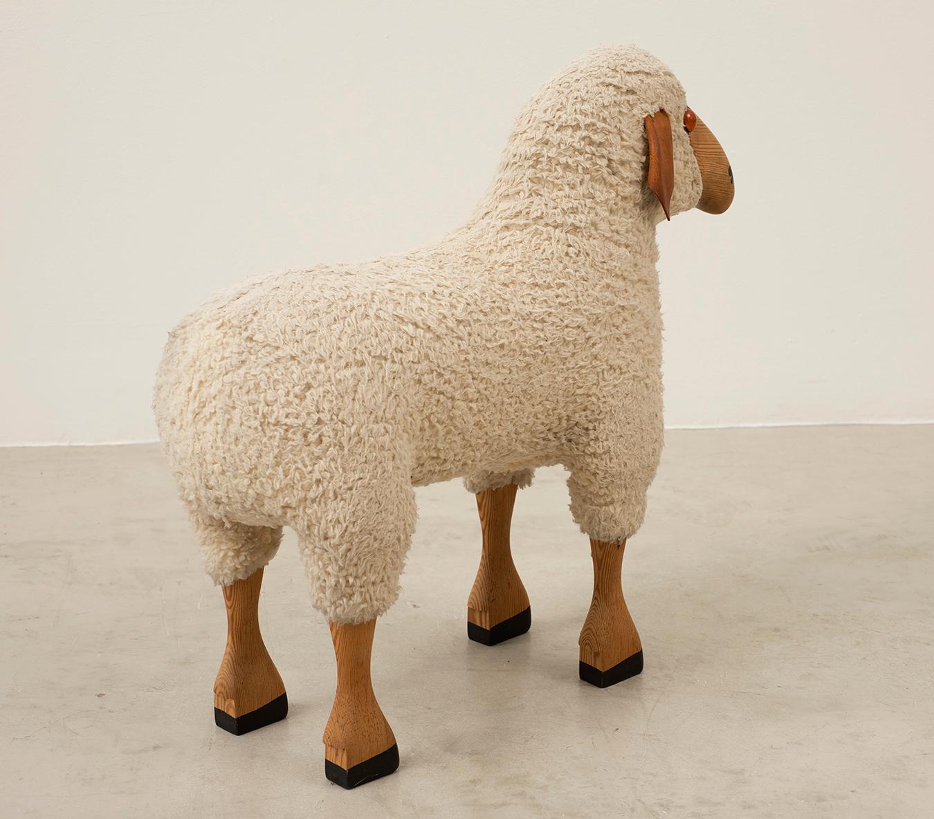 Mid-Century Modern Life-Sized Sheep by Hans-Peter Krafft for Meier, Germany, 1970s