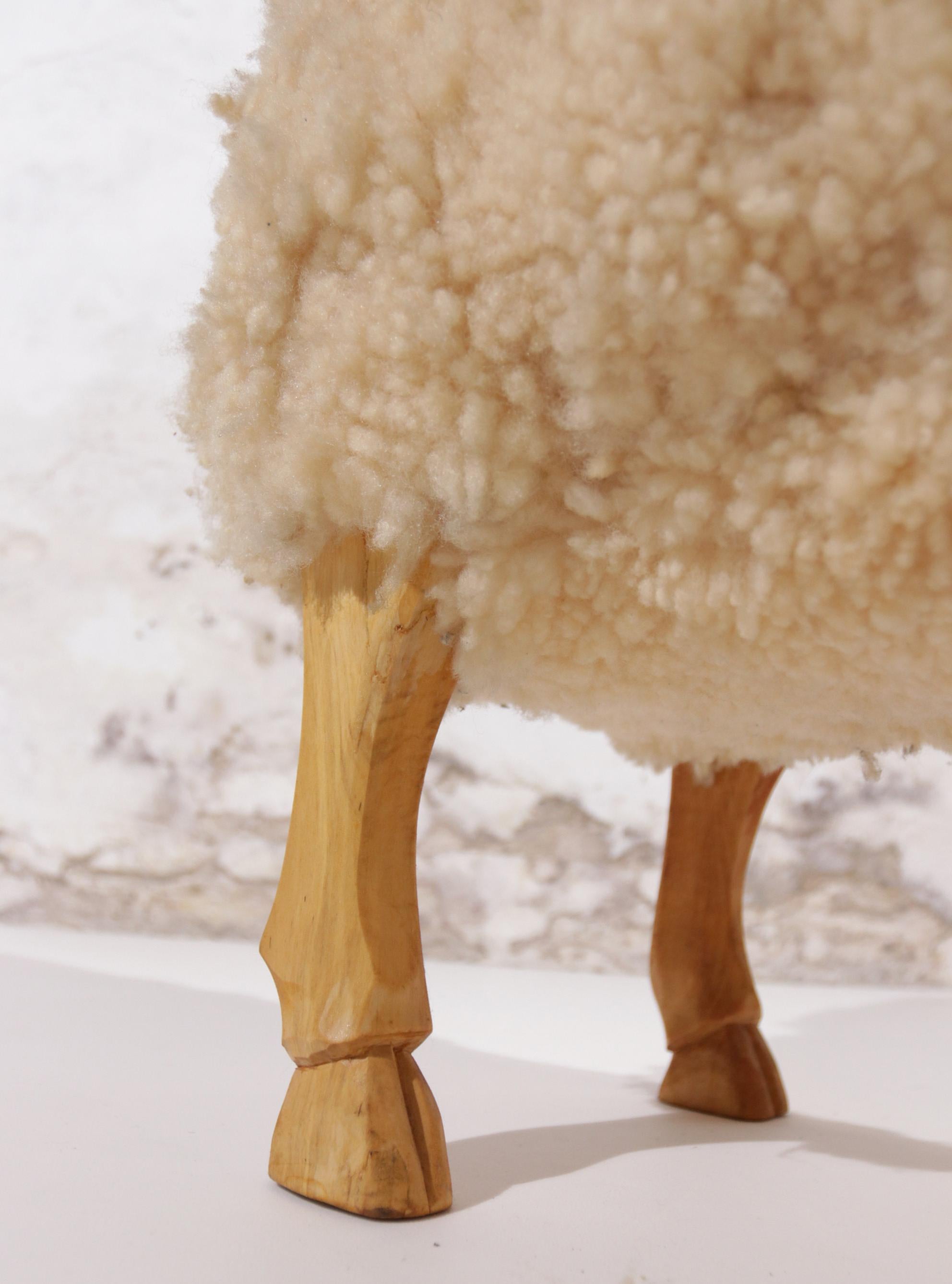 Late 20th Century Life-Sized Sheep Stool by Hans-Peter Krafft for Meier, Germany, 1970s
