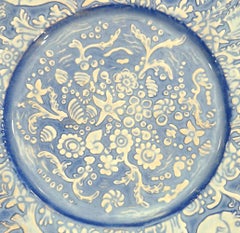 "Vida submarina", raro plato art déco con peces y estrellas de mar de Winter para Cowan