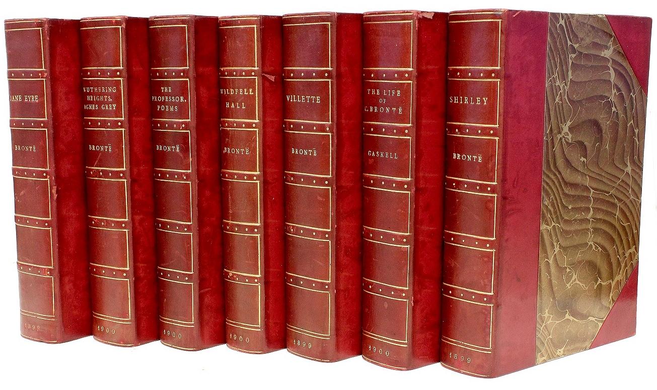 Author: Bronte, Charlotte, Emily and Anne

Title: The Life & Works of The Sisters Bronte.

Publisher: London: Smith, Elder, & Co., 1899, 1900.

Description: The Haworth Edition. 7 volumes, 8