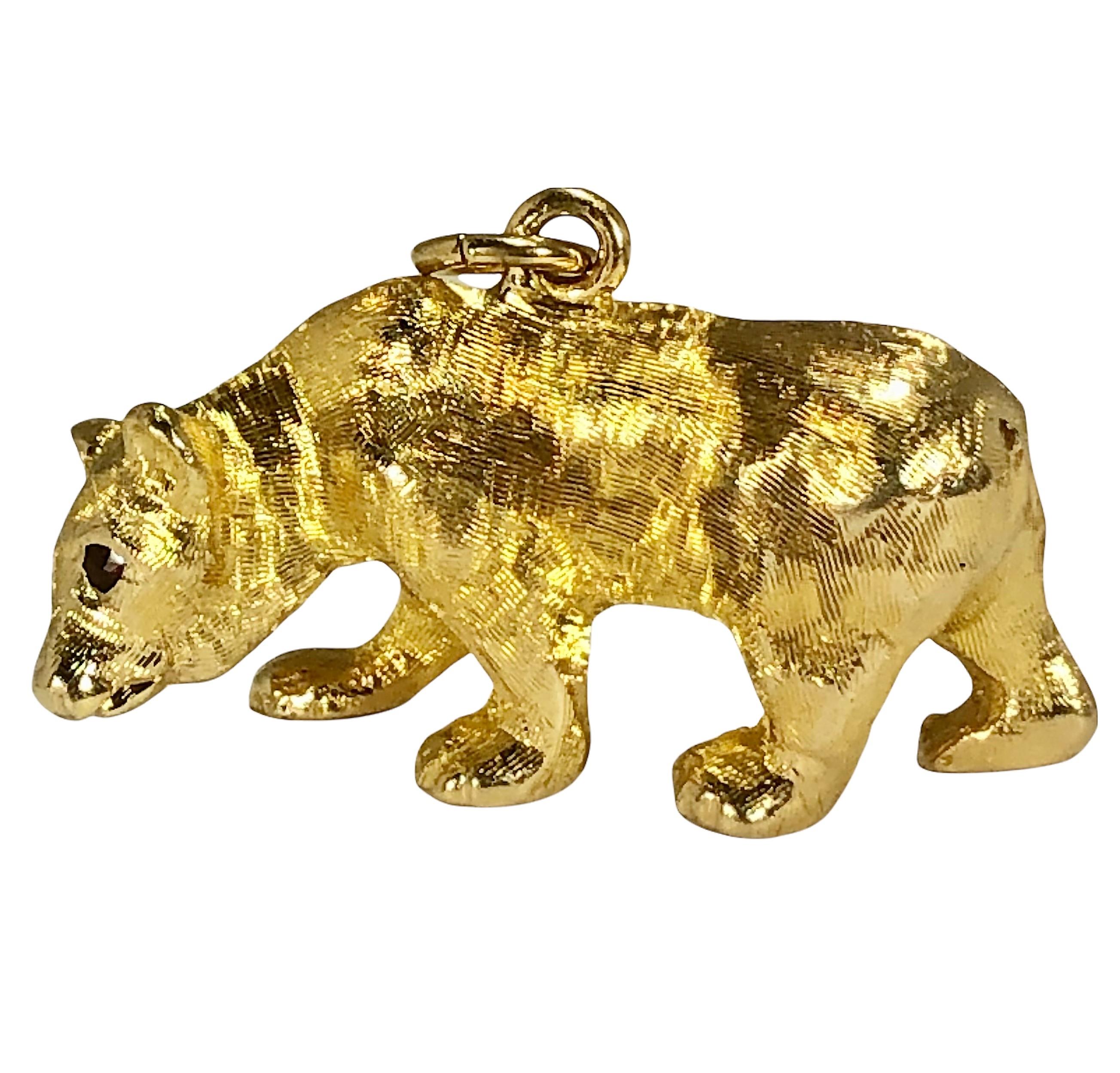 gold grizzly bear pendant