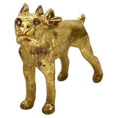 Lifelike 14K Yellow Gold Dog Pendant with 24K Gold Wash