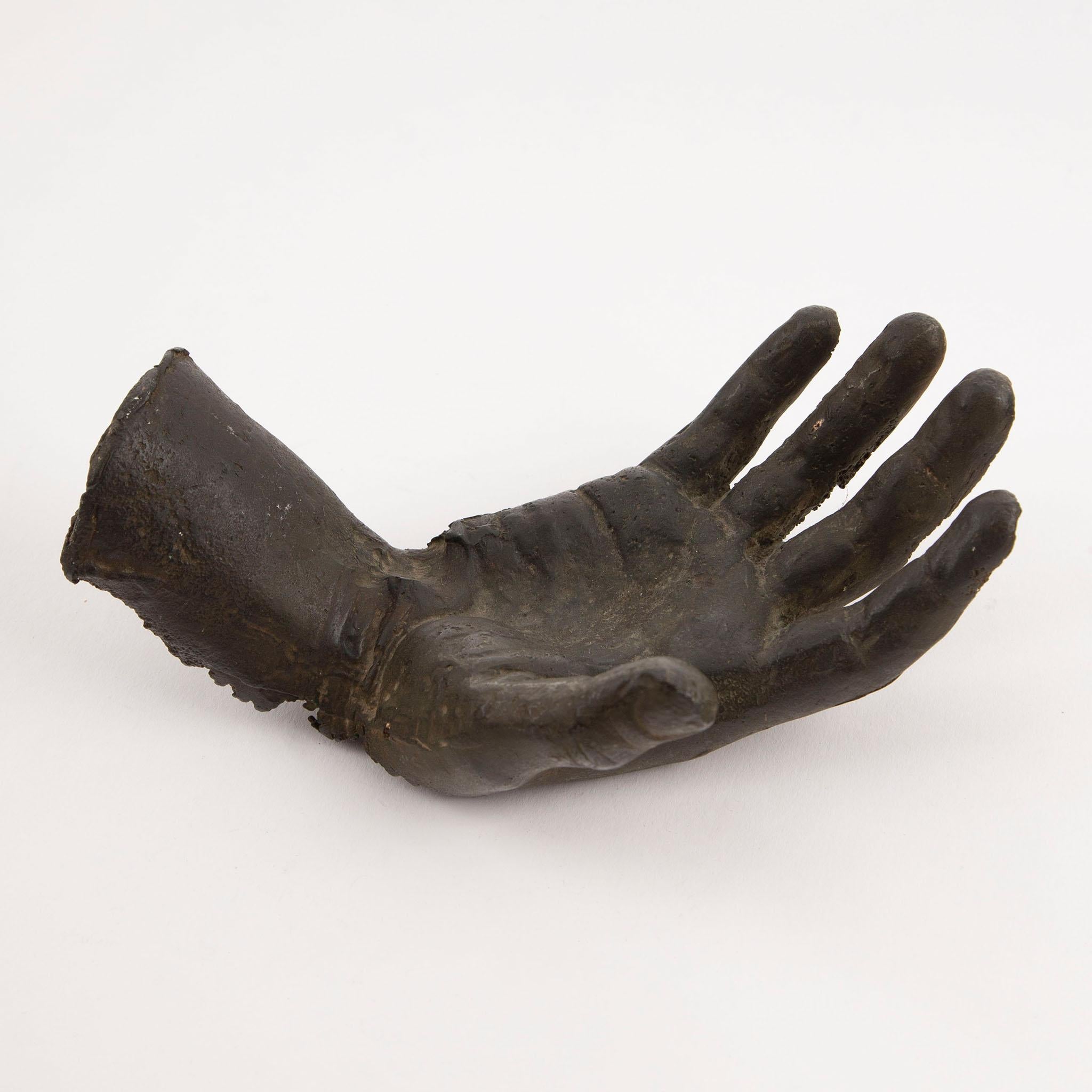 Lifelike Cast Bronze Right Hand, Early 20th Century In Excellent Condition For Sale In New York, NY