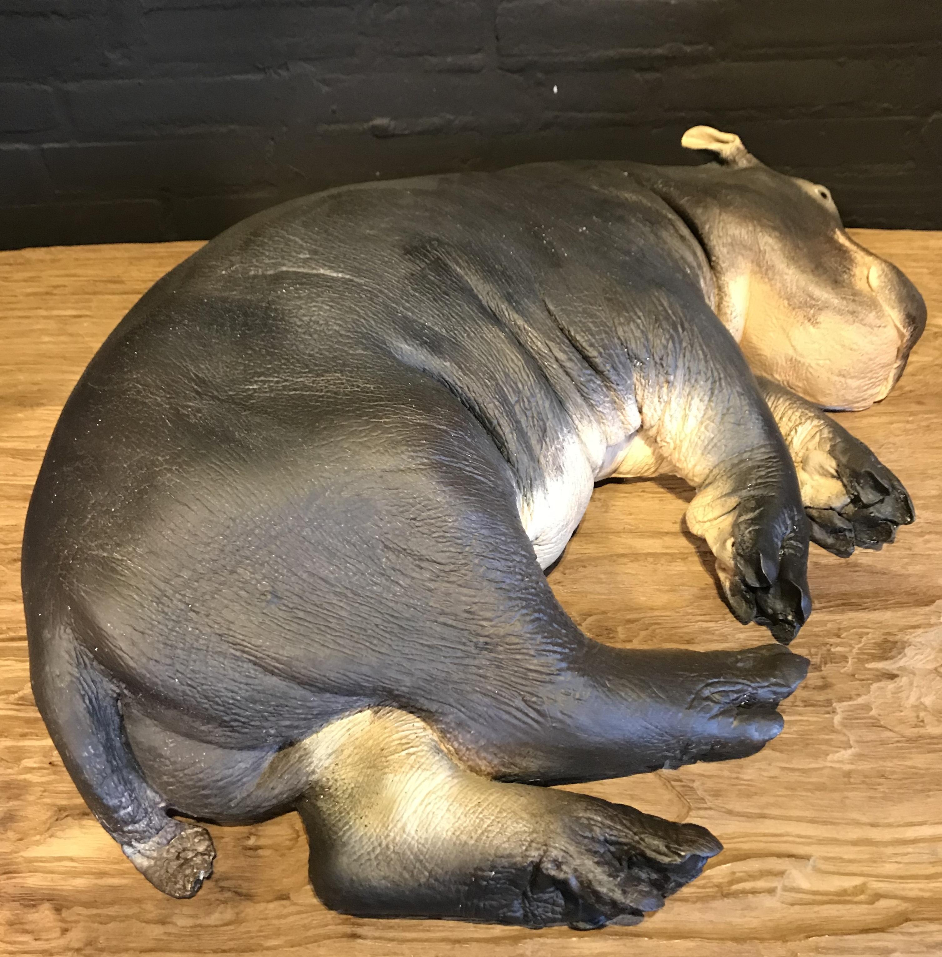 European Lifelike Replica of a Hippo Calf For Sale