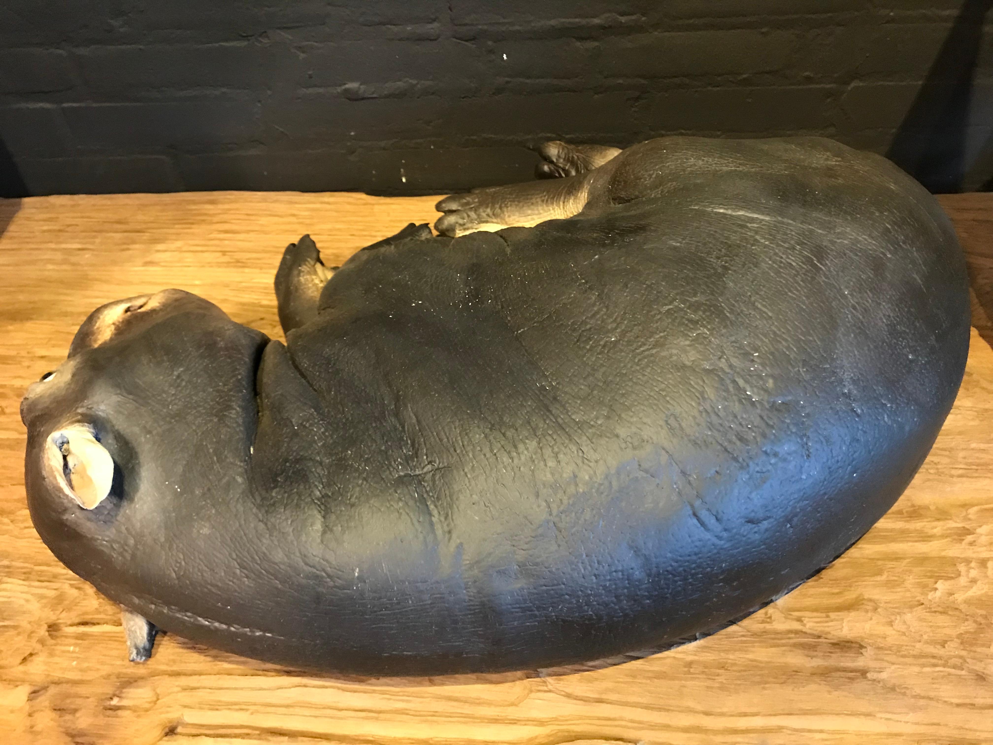 Contemporary Lifelike Replica of a Hippo Calf For Sale