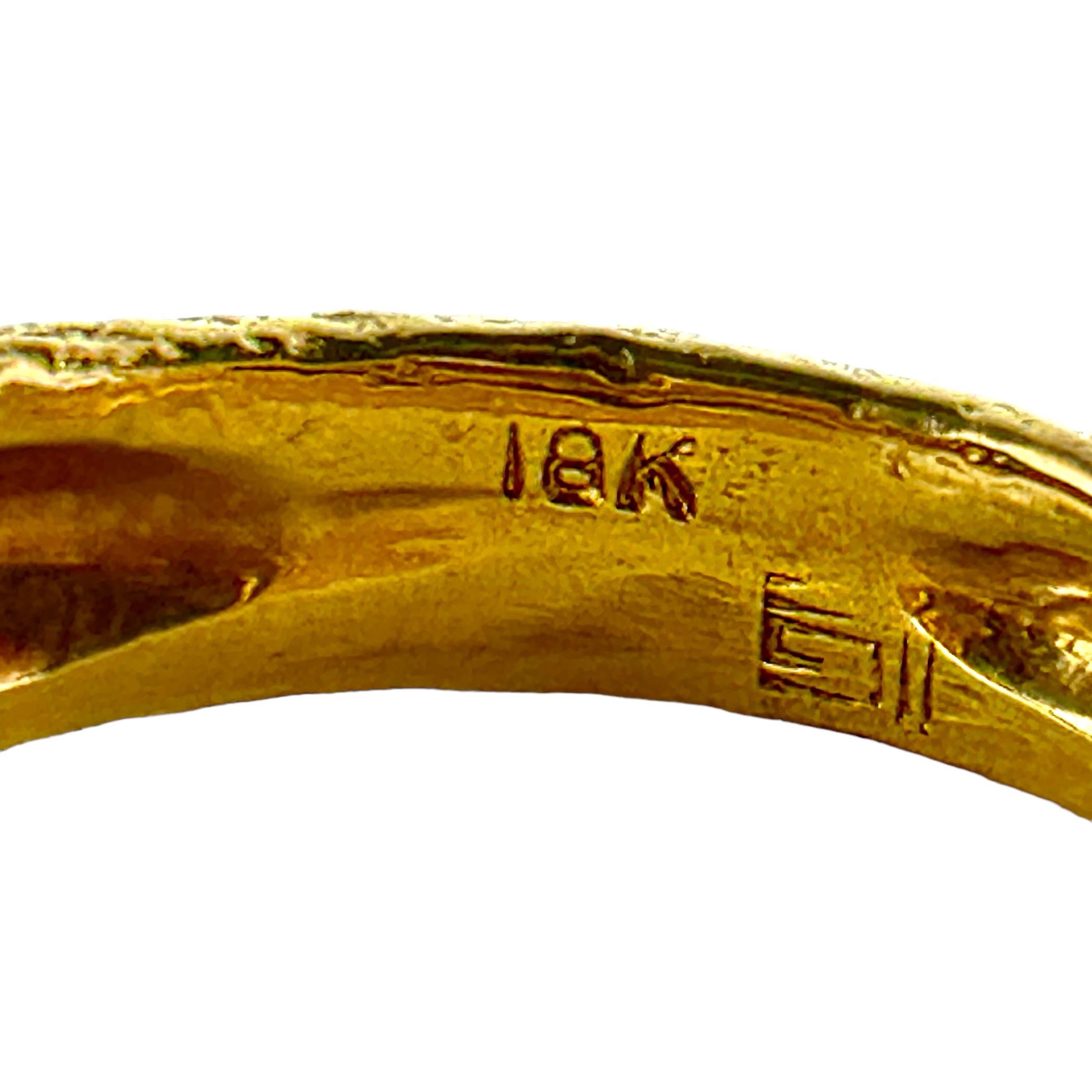 Women's  Lifelike Vintage George Lederman 18k Gold Equestrian Ring with Ruby Eyes For Sale