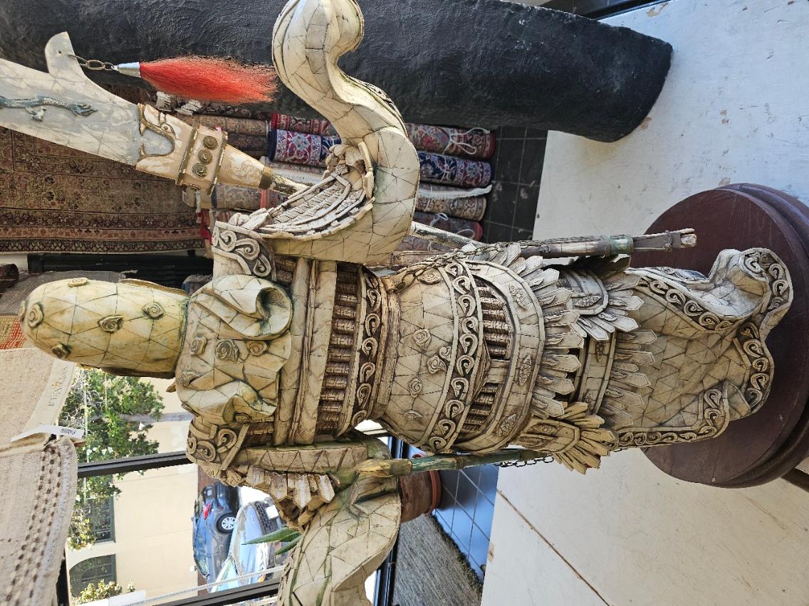 20th Century Lifesize Antique Chinese Emporor Statue Circa 1900s
