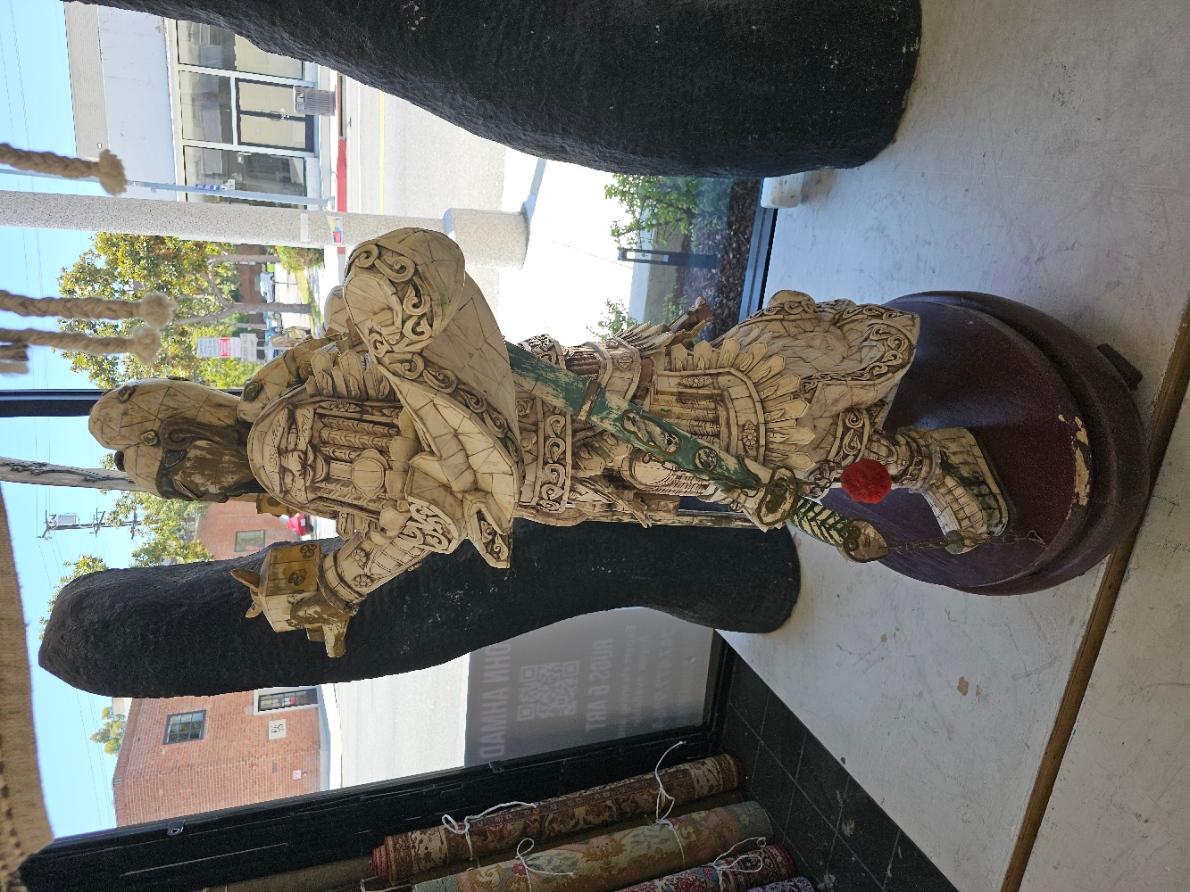 Bone Lifesize Antique Chinese Emporor Statue Circa 1900s
