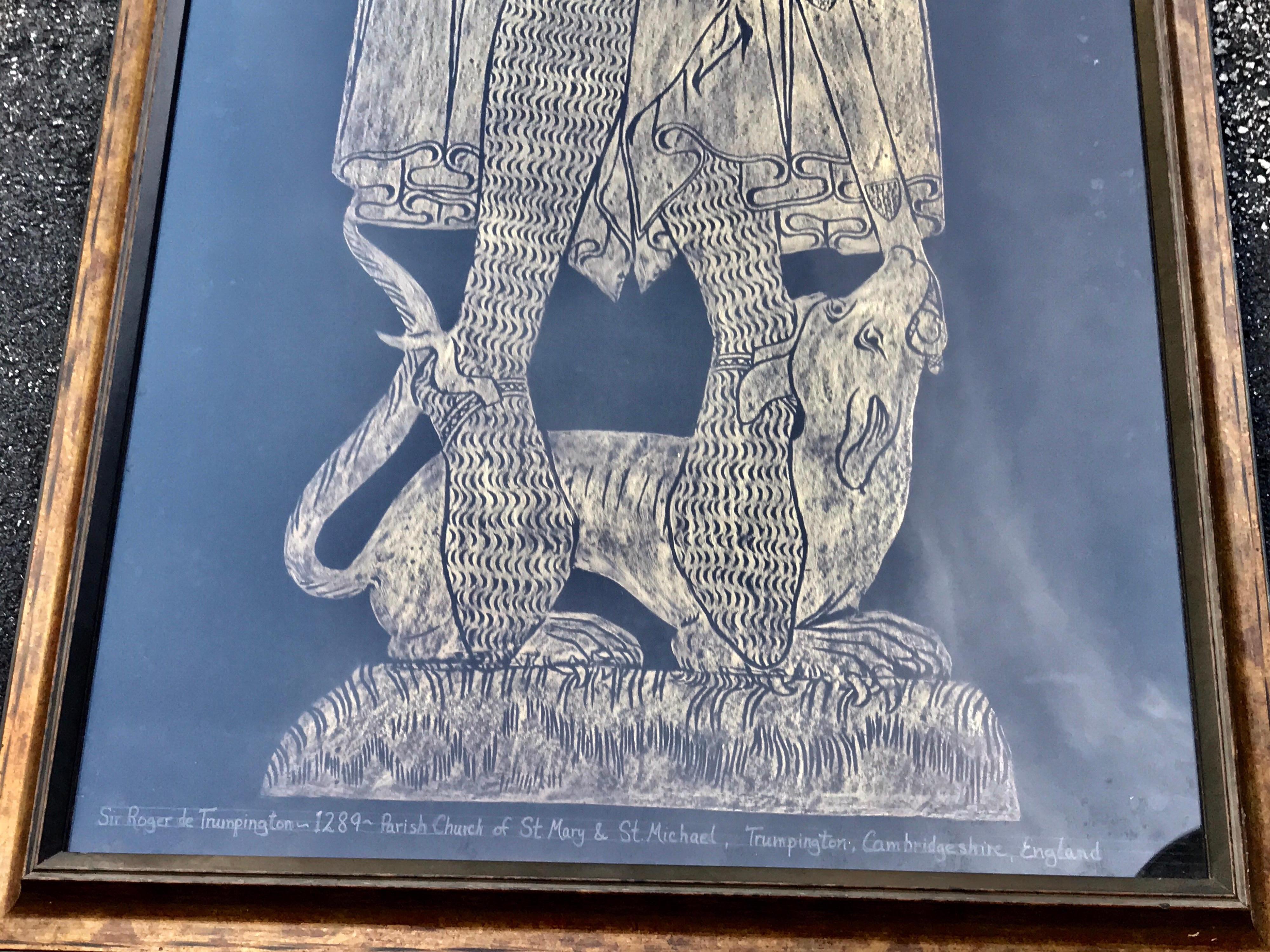 Lifesize Brass Rubbing of Sir Roger de Trumpington in Armour, 1289 at