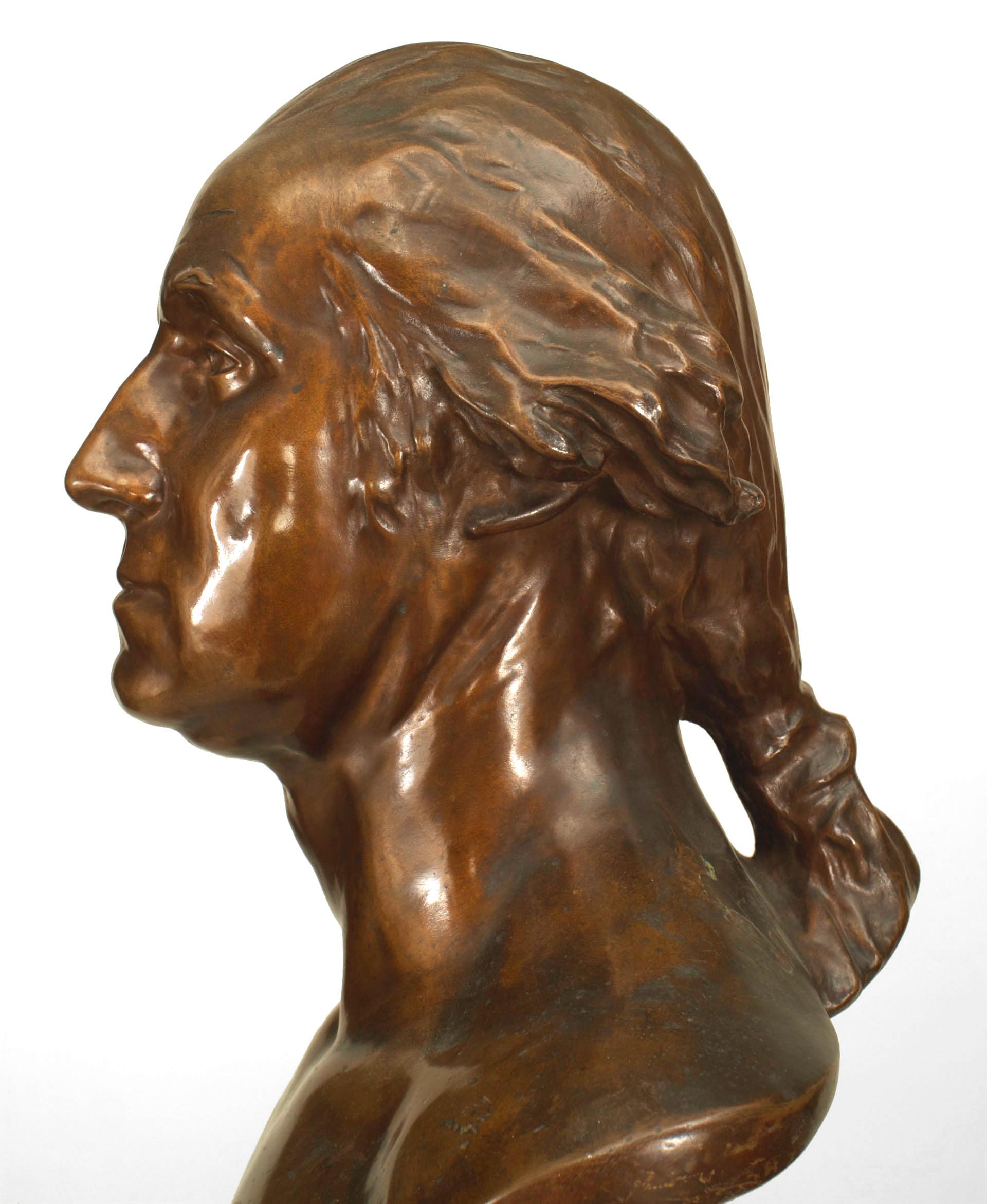 American Classical Barbedienne Bronze Washington Bust For Sale