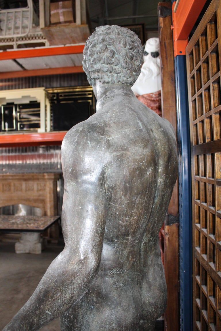 Lifesize Bronze Cast Sculpture of Greek Athlete For Sale at 1stDibs