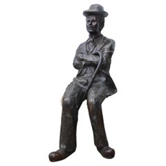 Estatua de bronce a tamaño natural de Charlie Chaplin - Escultura de jardín