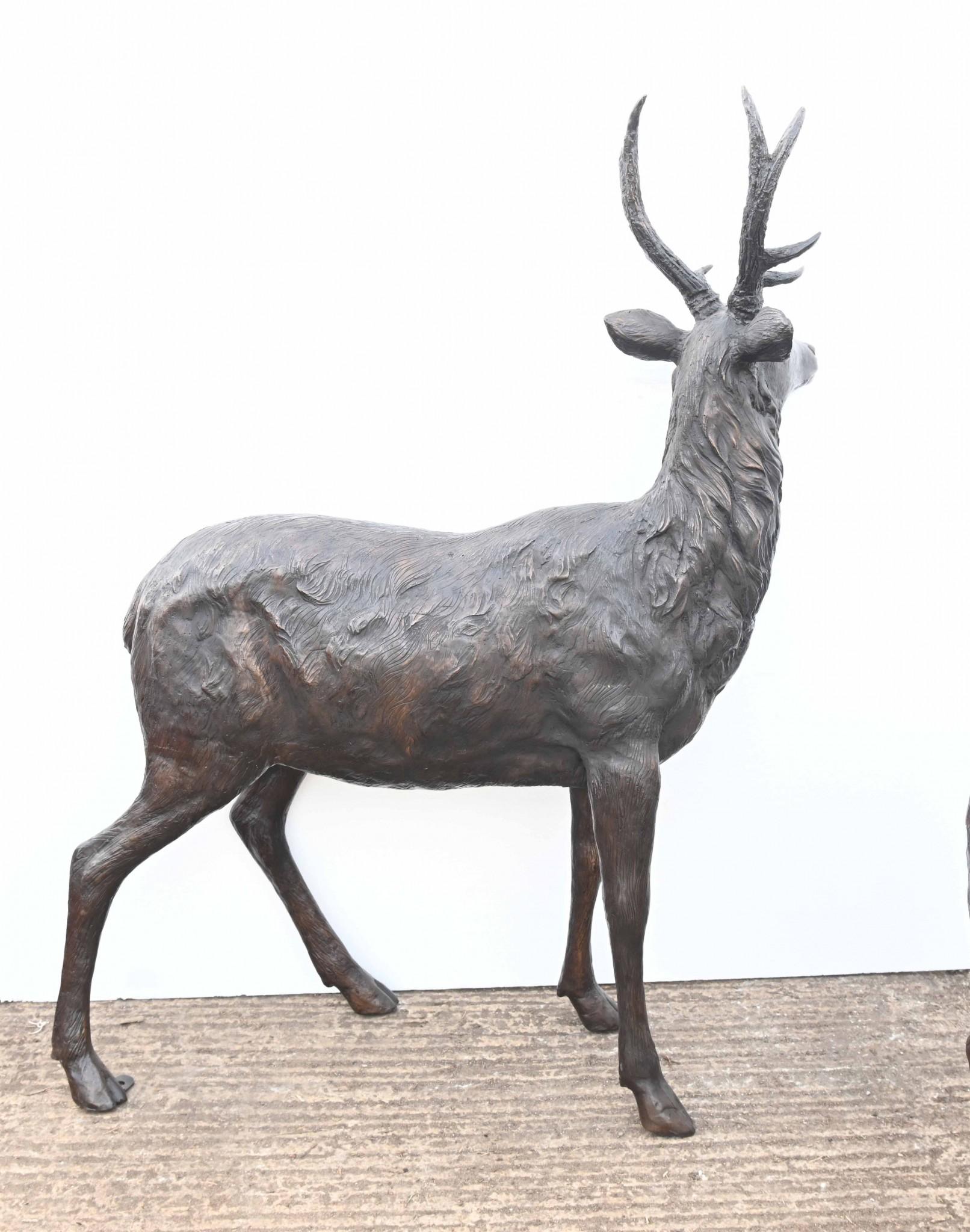 Lifesize Bronze Deer Family Fawn Roe Buck Garden Casting 6