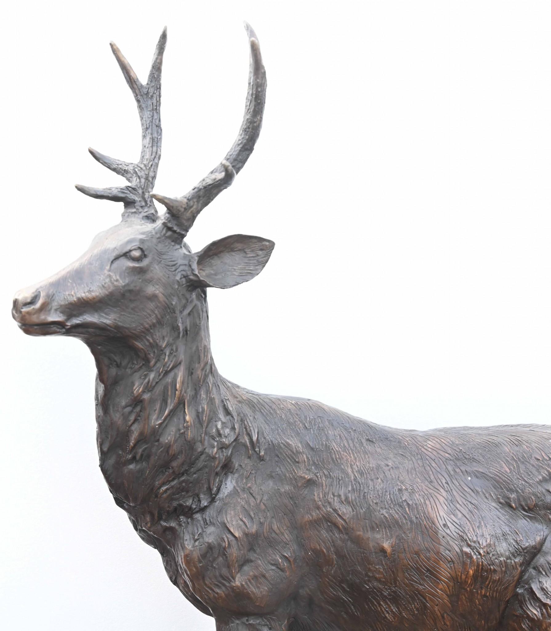 Lifesize Bronze Deer Family Fawn Roe Buck Garden Casting 9