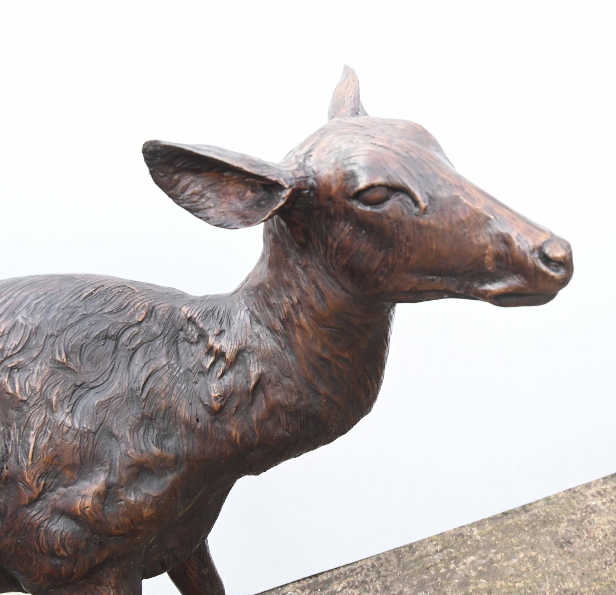 Lifesize Bronze Deer Family Fawn Roe Buck Garden Casting 3