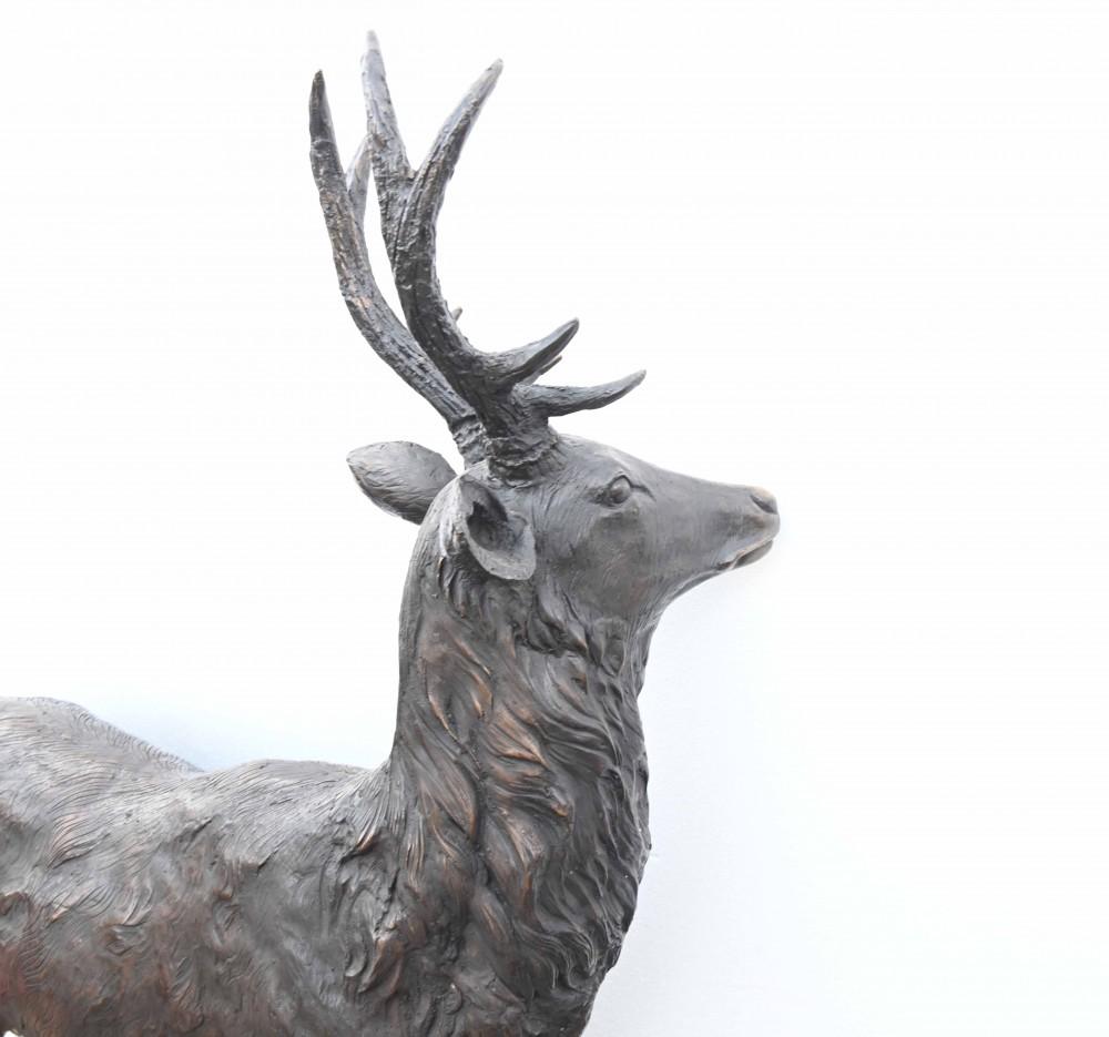Lifesize Bronze Deer Family Fawn Roe Buck Garden Casting 4
