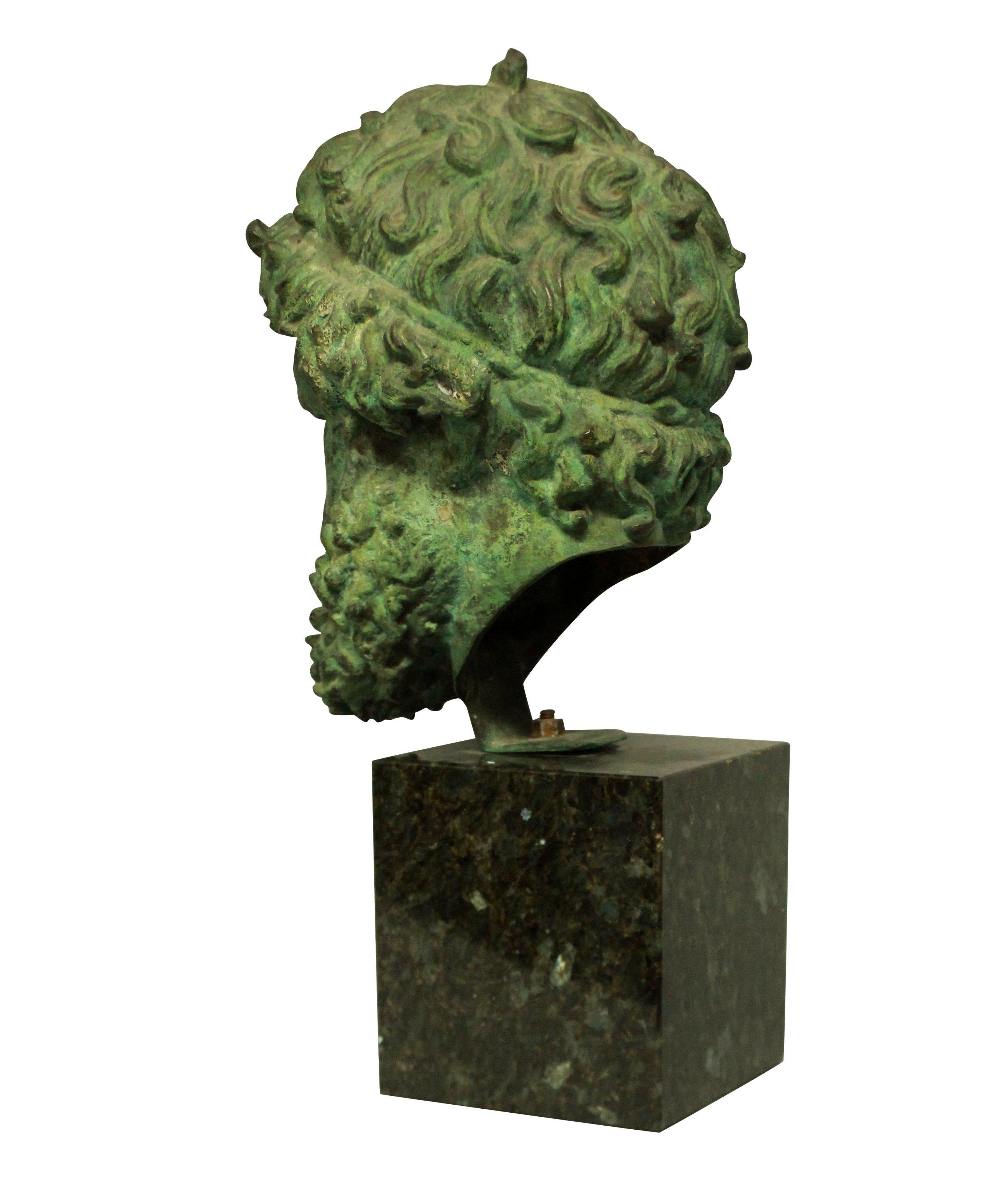 Italian Life-Size Bronze Head of Zeus