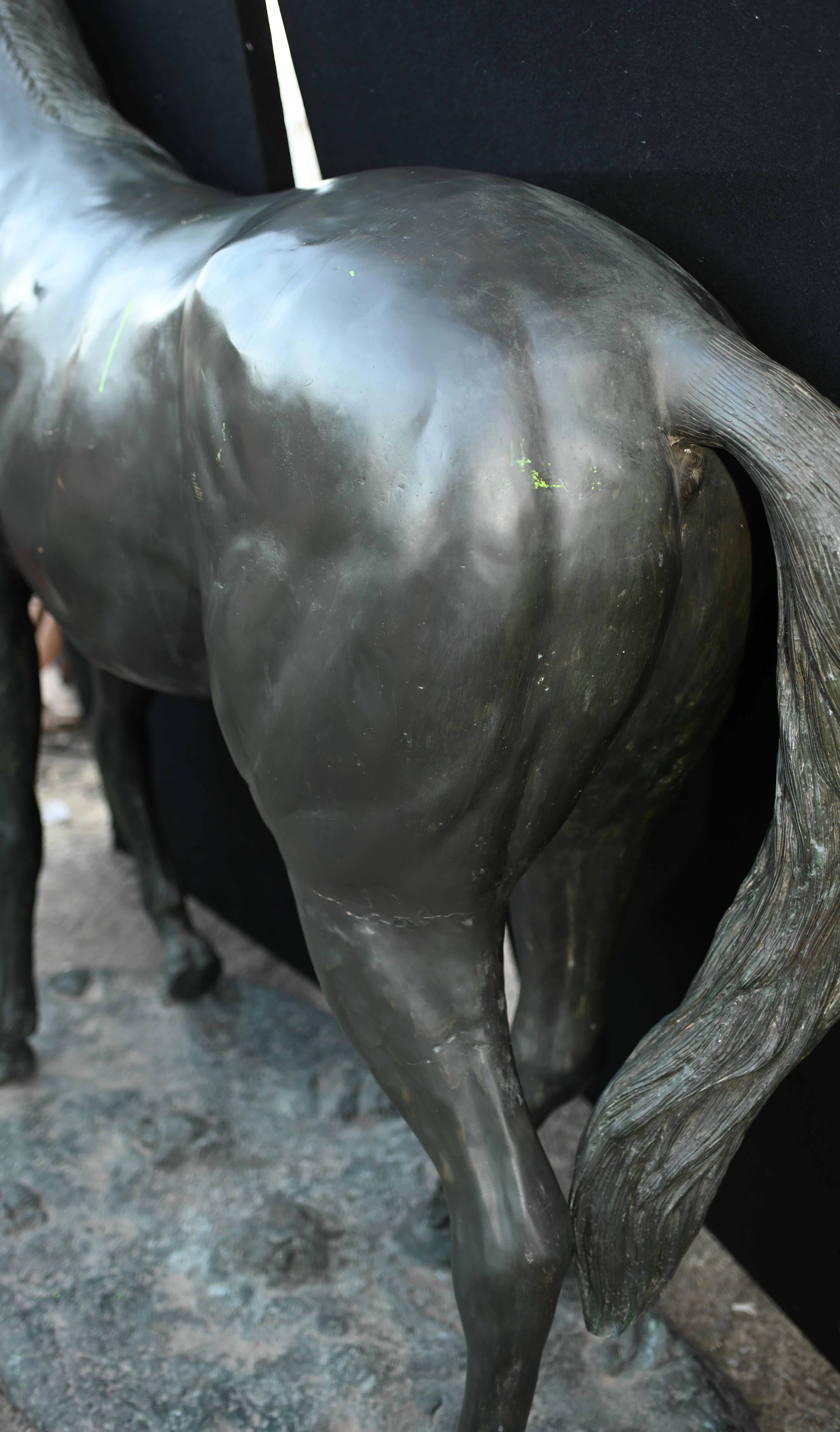 Bronze Statue de cheval grandeur nature en bronze, sculpture de jardin équestre en vente