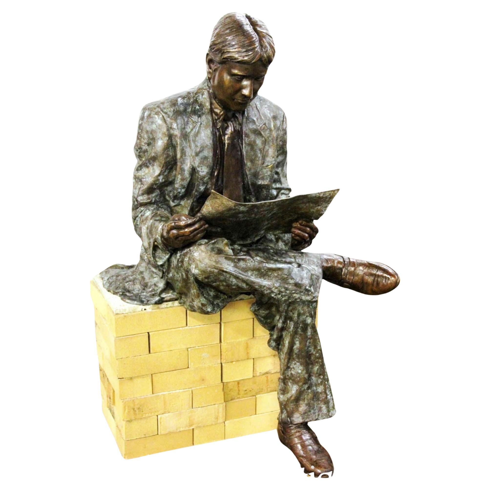 Lebensgroße Bronze Oxford Universität Student Gießen 1930er Jahre Statue im Angebot
