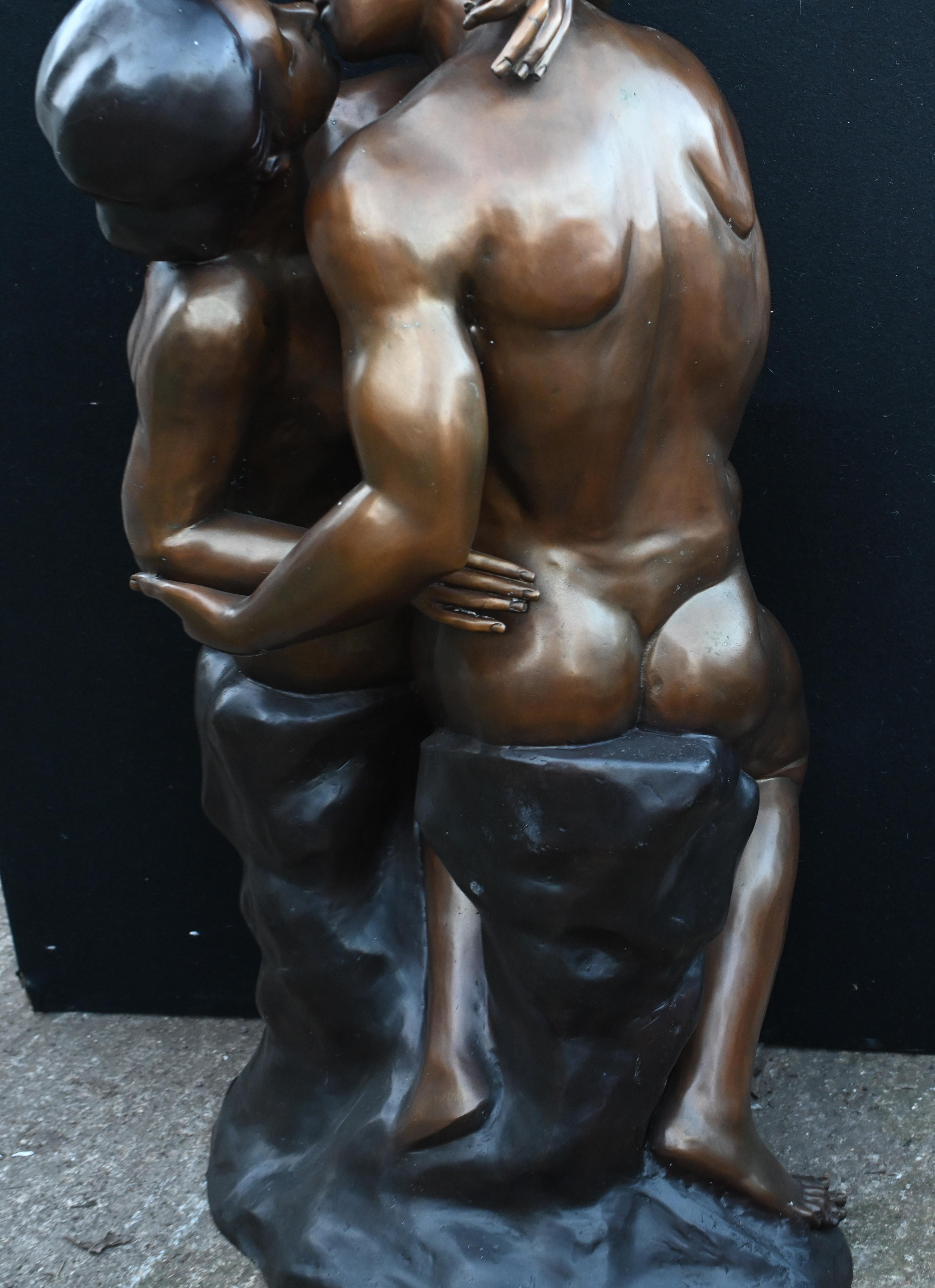 Lifesize Bronze the Kiss Statue After Rodin Garden Casting For Sale 6